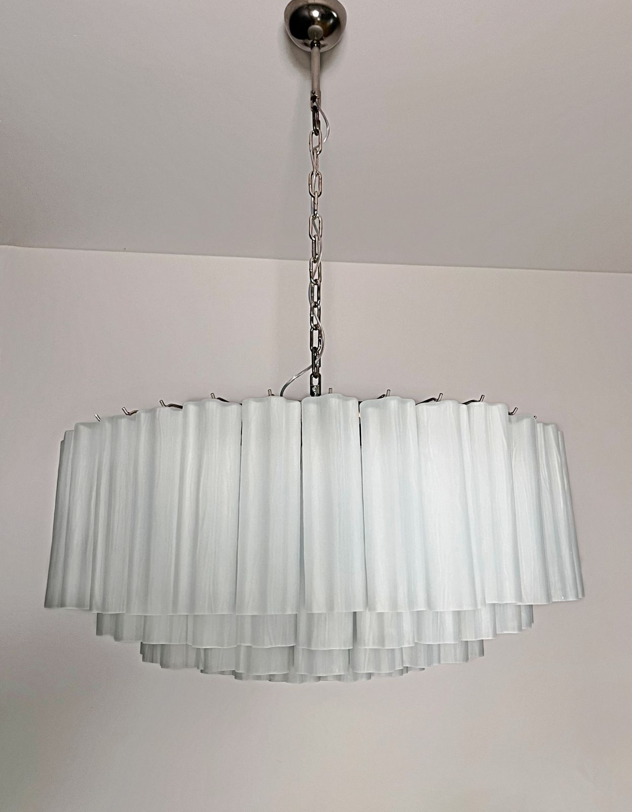 Large Murano Glass Chandelier  101 Acid Etched Glass Tubes photo buy