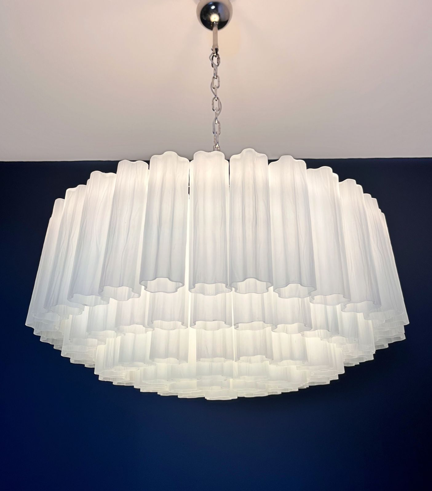 photo buy Large Murano Glass Chandelier  101 Acid Etched Glass Tubes