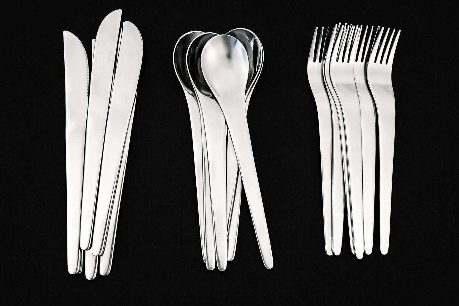 Modernist Set Flatware Design Space Age Stainless Steel Modernist Design French Casual Lunch Gift Post Modern Vintage 6 Settings
