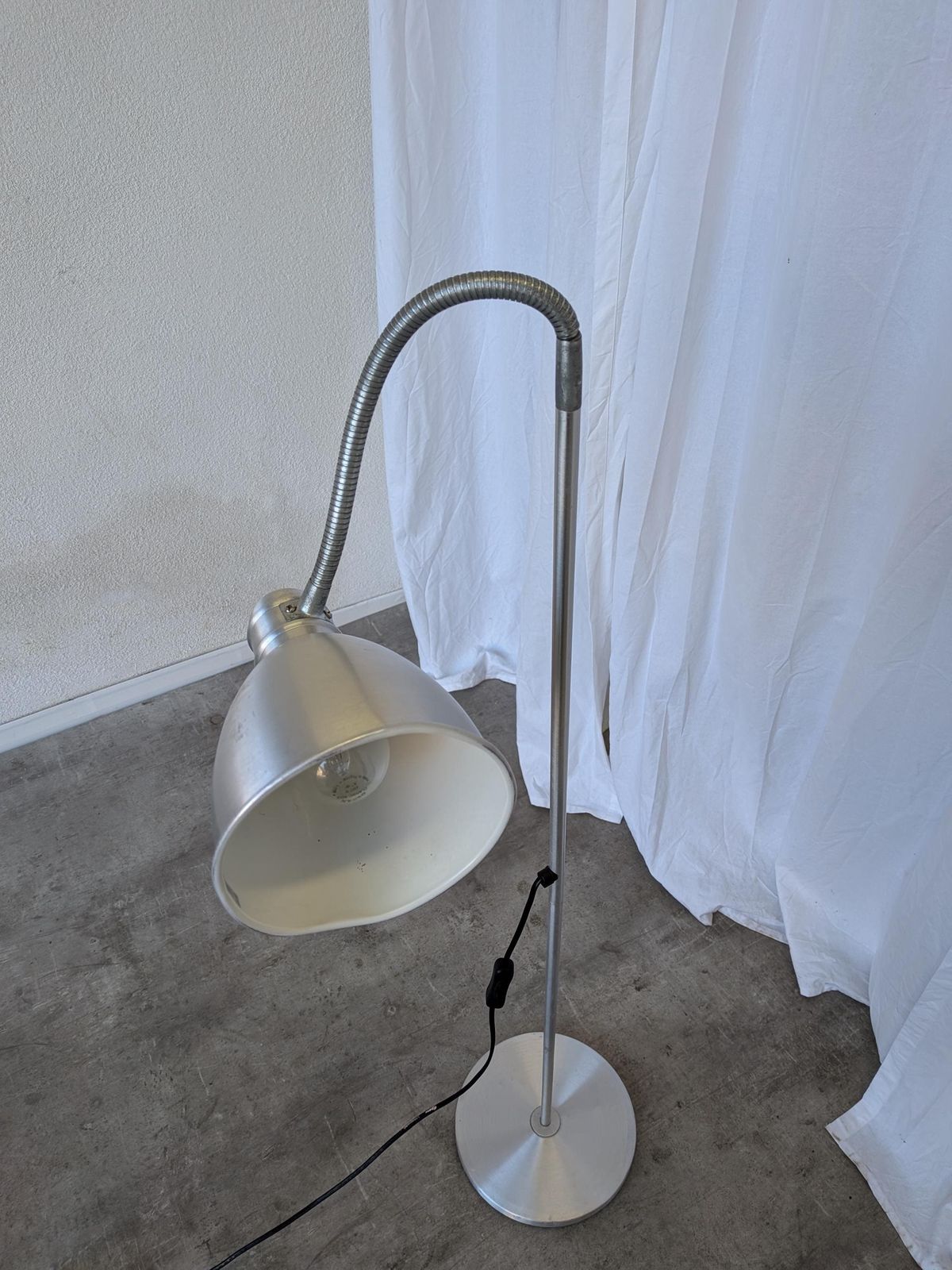 Vintage Adjustable Floor Lamp / Metal Adjustable Gooseneck Reading Light photo buy