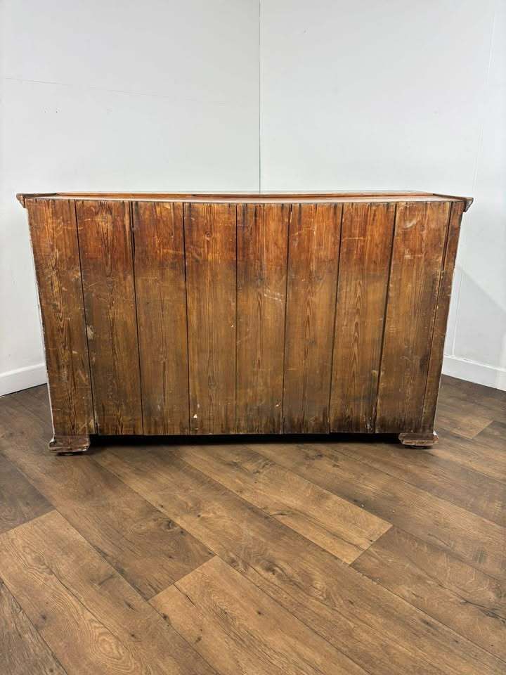 Furniture Victorian Pine Three Drawer Painted Chest With Stripped Top photo