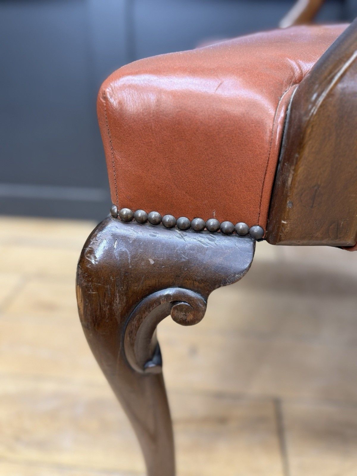 Antique Pair Of Gainsborough Style Mahogany Armchairs Desk Study Carver Chairs photo vinterior