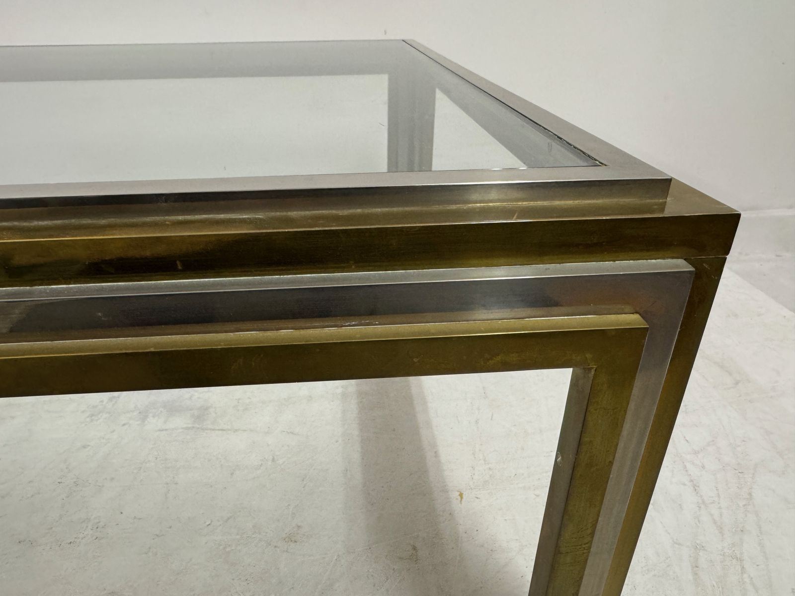 1970s French Steel And Brass Coffee Table photo 895.0