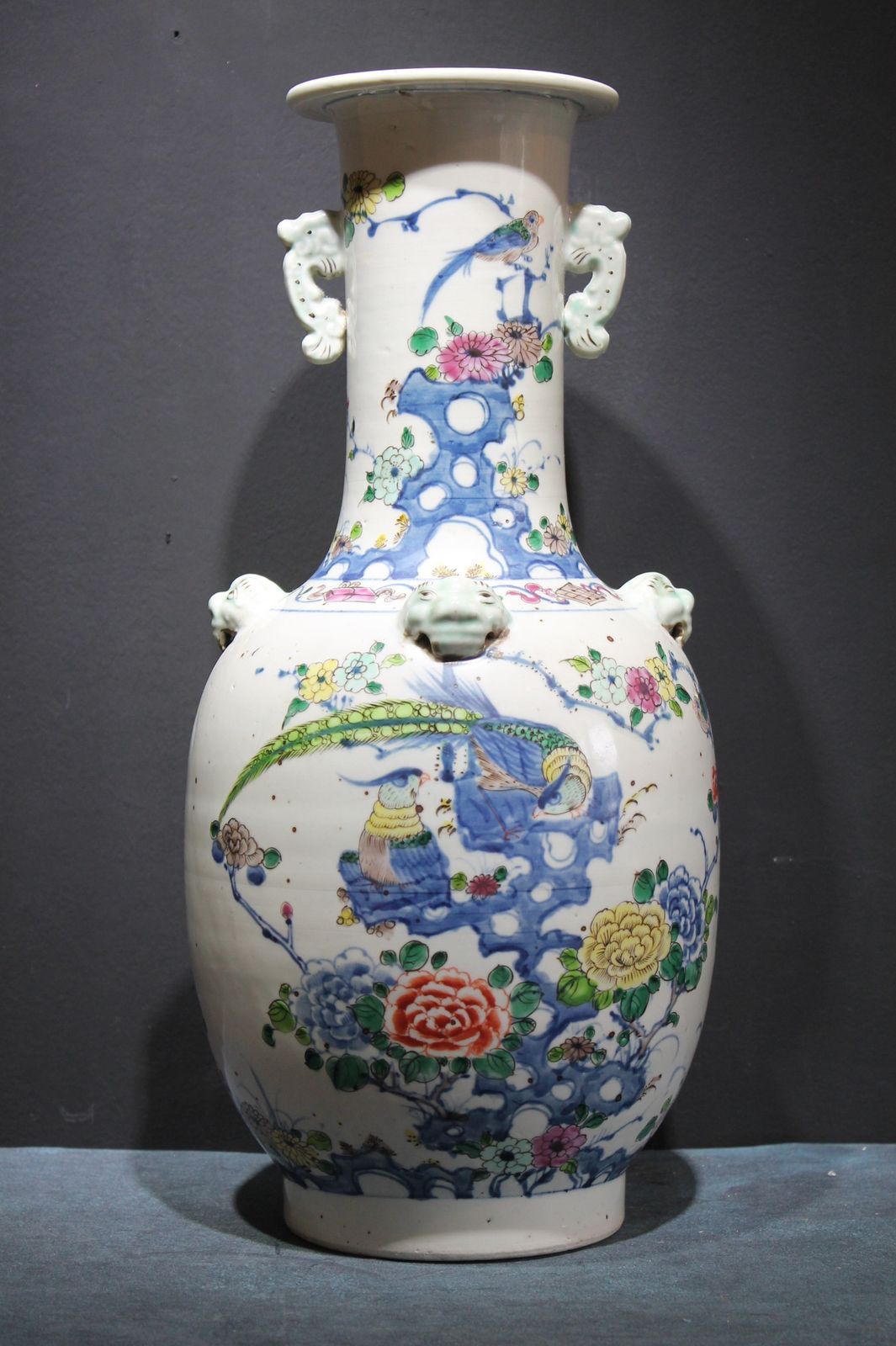 Home Decor Large Antique Chinese 19/18th Century Qing Dynasty Vases Of Rouleau Form photo