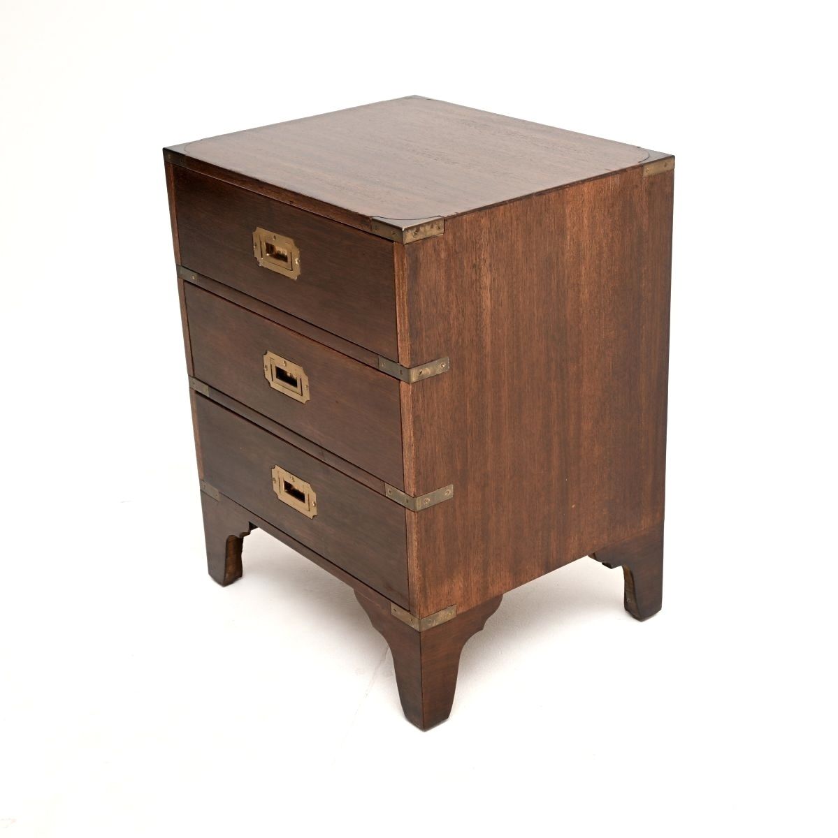 Antique Mahogany Military Campaign Style Chest Of Drawers
