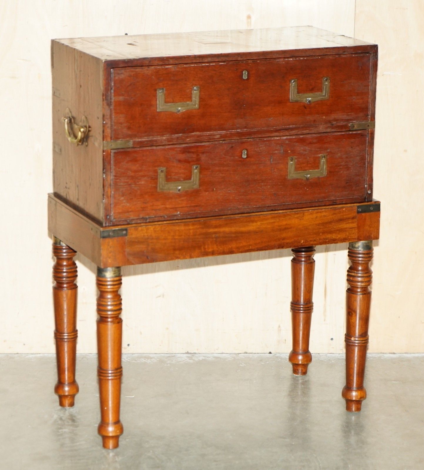 Antique Victorian Thomas Wilson Military Campaign Secretaire Chest Of Drawers photo furniture