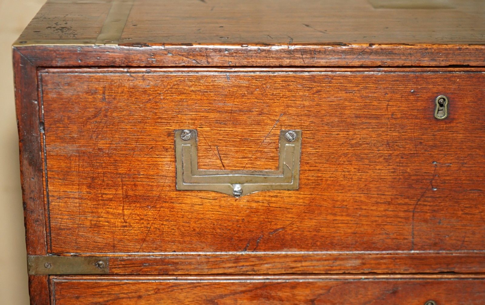 Antique Victorian Thomas Wilson Military Campaign Secretaire Chest Of Drawers photo 3350.0