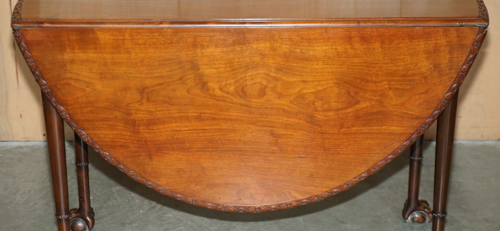 photo for sale Fine Antique Georgian Irish Claw & Ball Feet Colonial Folding Hunt Dining Table