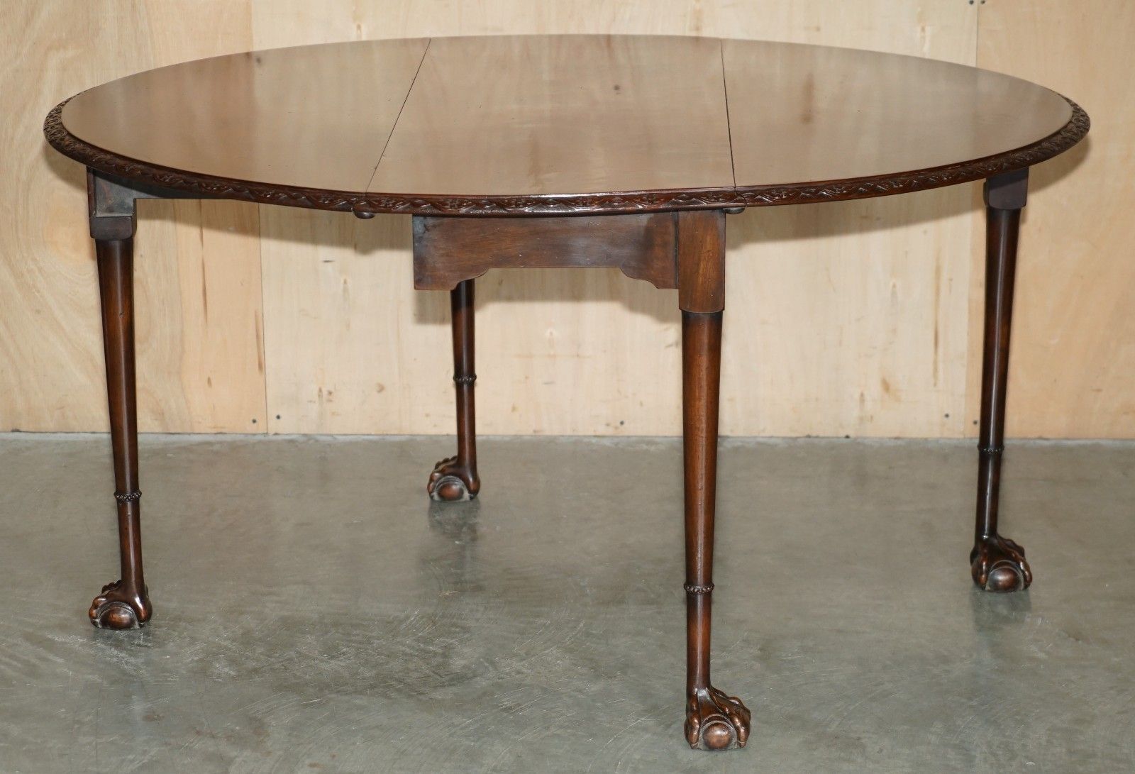 3750.0 Fine Antique Georgian Irish Claw & Ball Feet Colonial Folding Hunt Dining Table photo