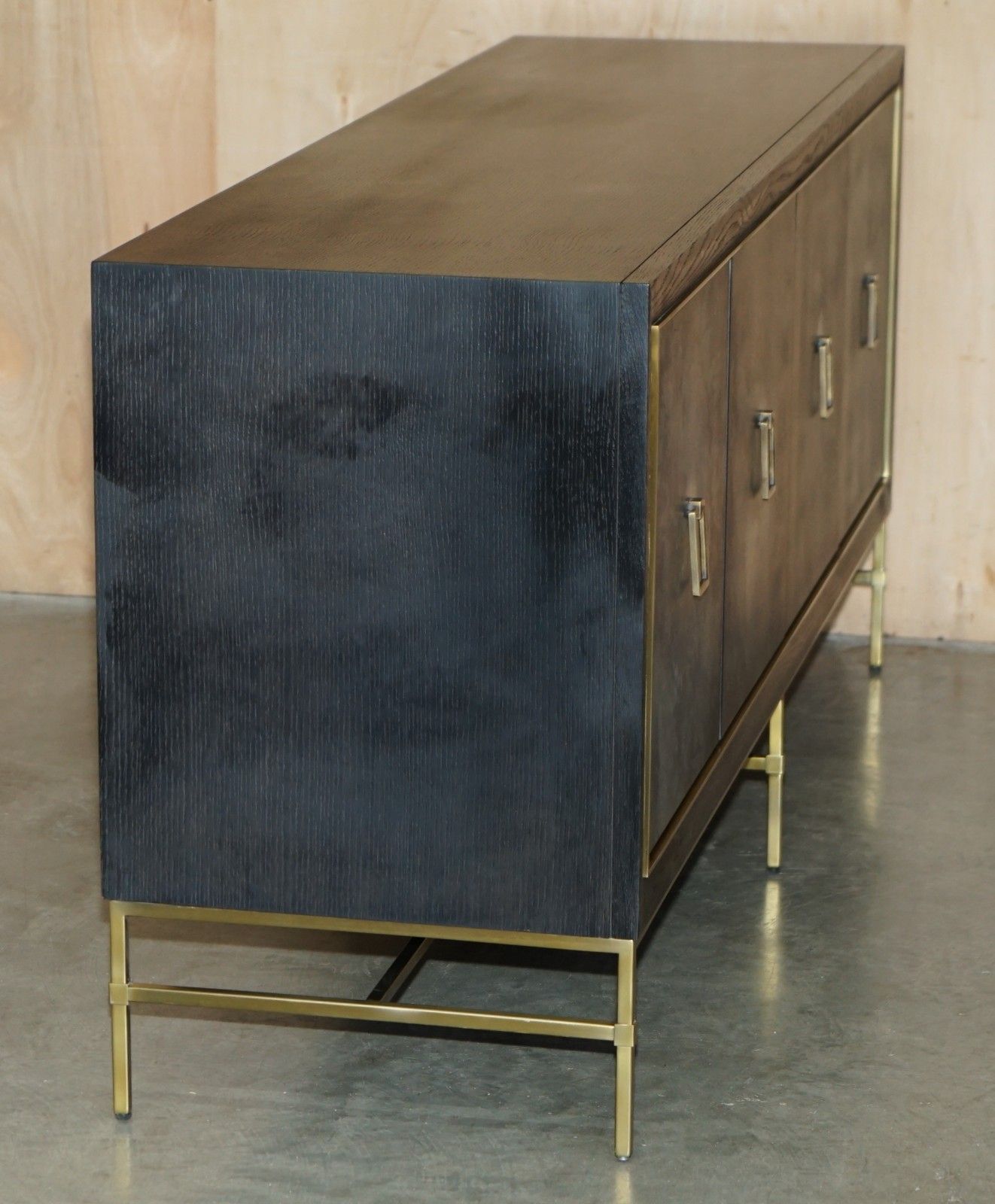 1950.0 Rrp £3095 Andrew Martin Edith Charcoal & Bronzed Sideboard Storage Drink Cabinet photo