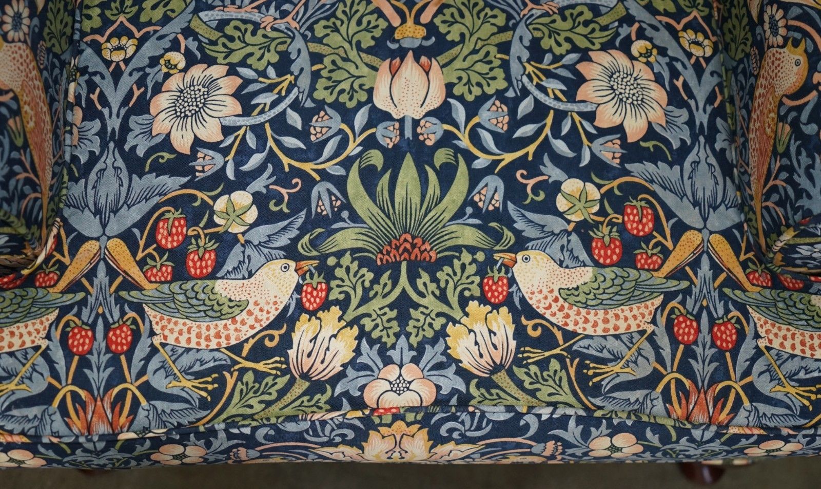 photo buy Stunningly Modern William Morris Strawberry Thief Fabric Wingback Armchair