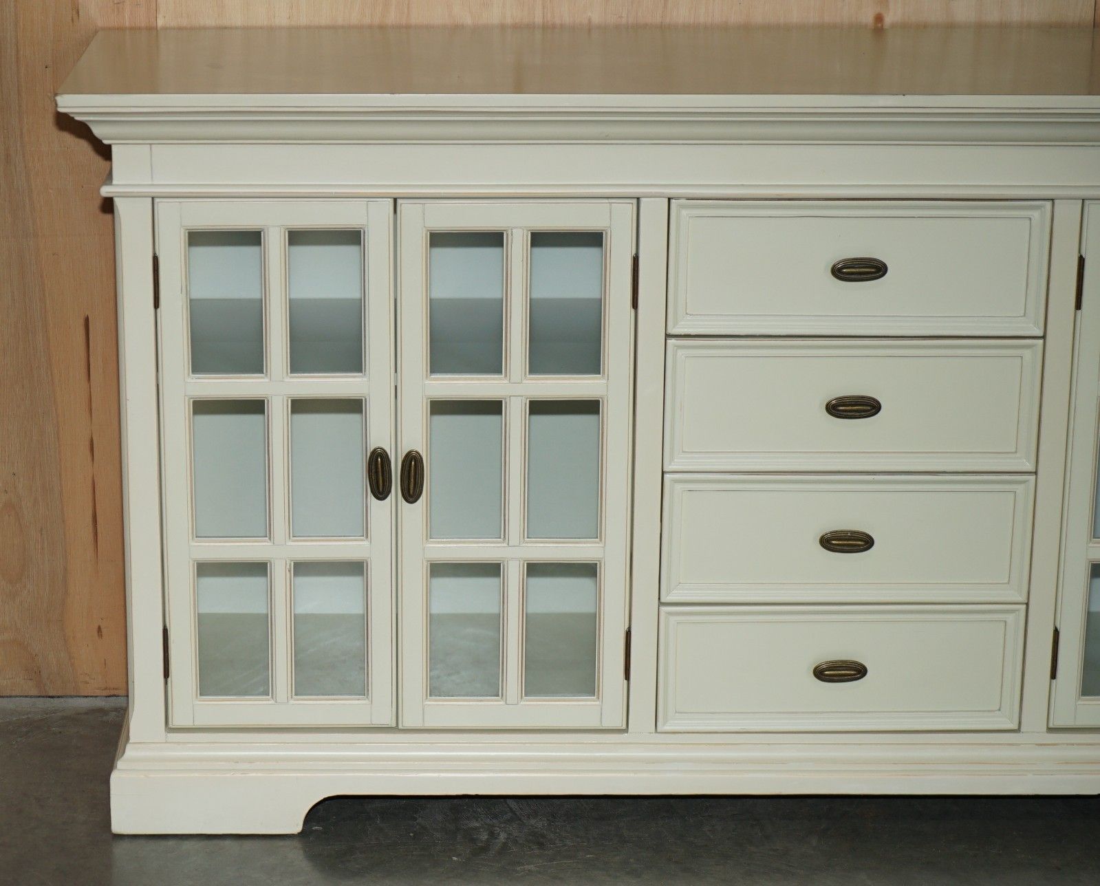 Lovely Decorative Cream French Country Display Cabinet Cupboard Sideboard photo for sale