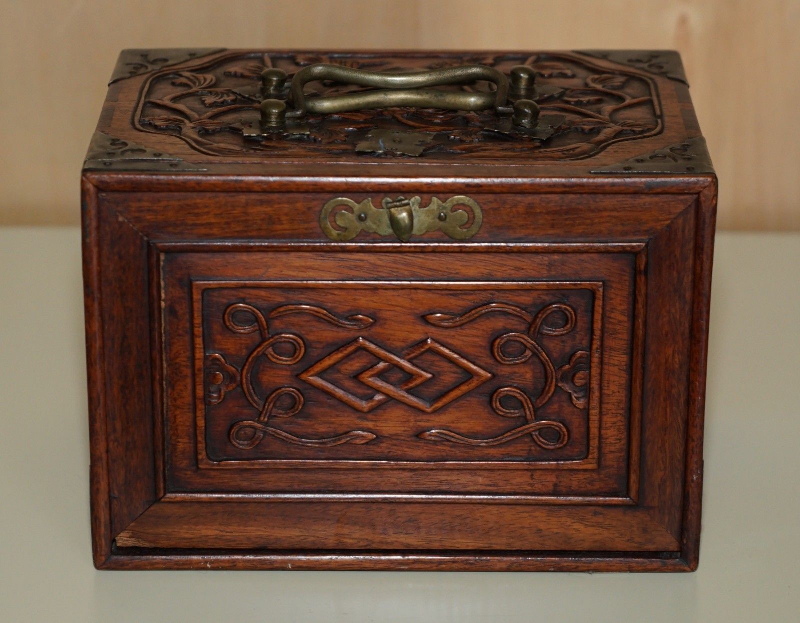 Fine Antique Four Person Mahjong Circa 1920's Chinese Export Period Hand Carved photo for sale