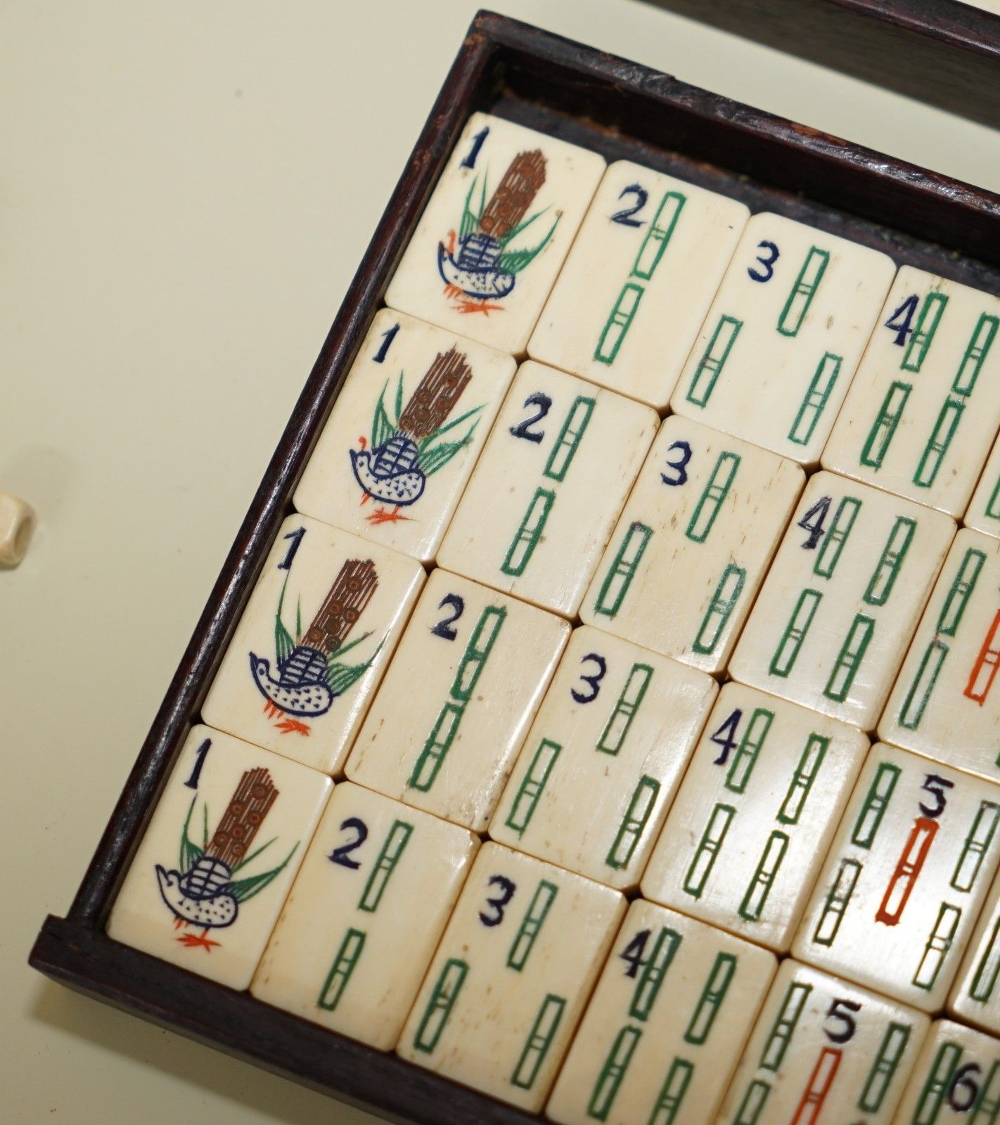 photo for sale Fine Antique Four Person Mahjong Circa 1920's Chinese Export Period Hand Carved