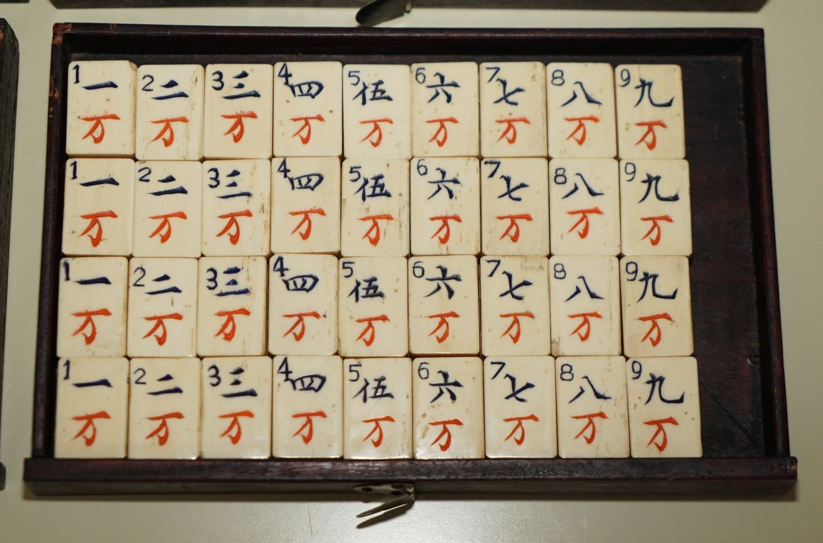 Home Decor Fine Antique Four Person Mahjong Circa 1920's Chinese Export Period Hand Carved photo