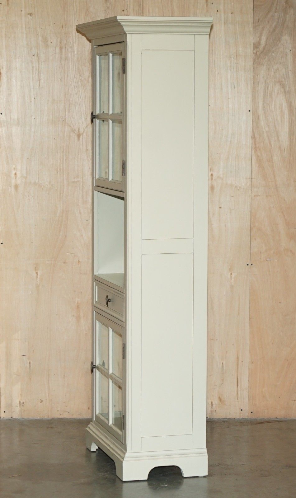 Furniture Lovely Decorative Cream French Country Display Cabinet Cupboard With Drawer photo