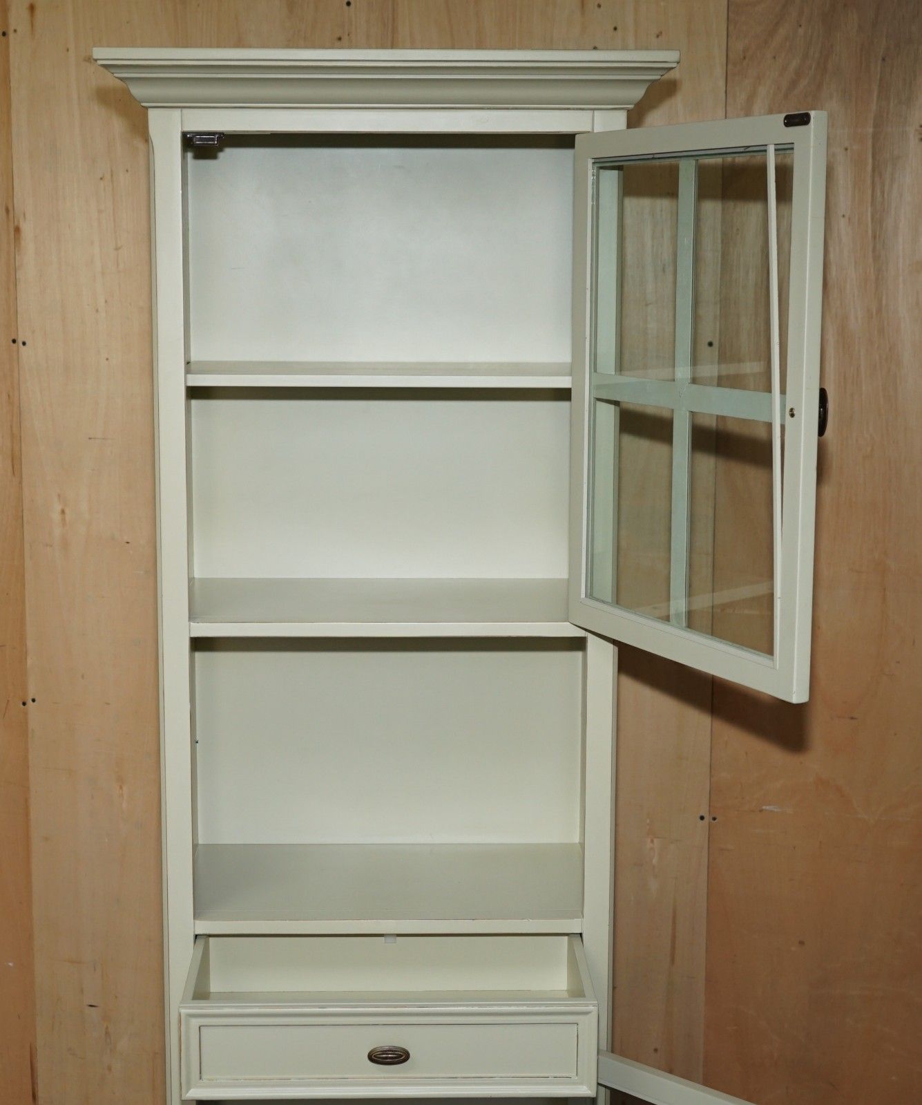 photo buy Lovely Decorative Cream French Country Display Cabinet Cupboard With Drawer
