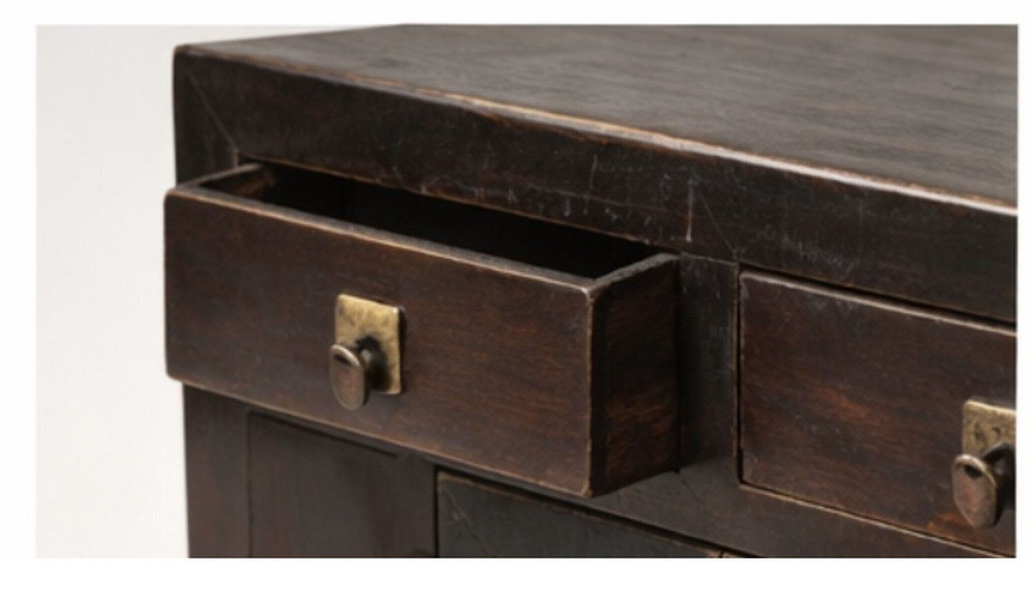 Antique Korean Zeklova Cabinet Chest With Brass, 1890s photo for sale
