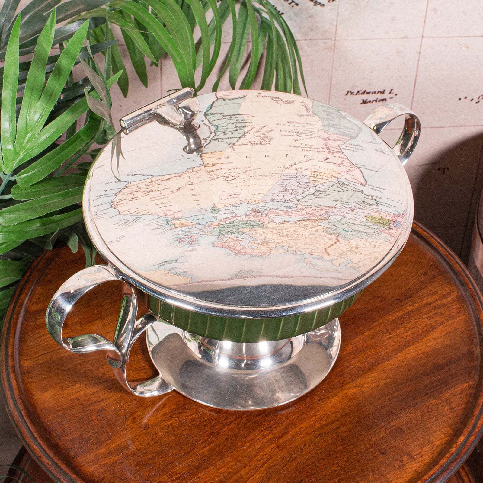 Antique Food Warmer, English Ceramic, Silver Plate, Chafing Heat Dish, Edwardian photo buy