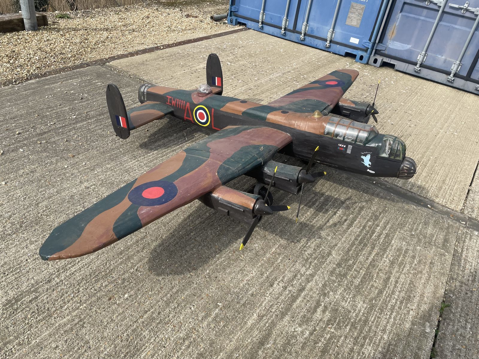 Enormous Naive Wooden Lancaster Model Airplane