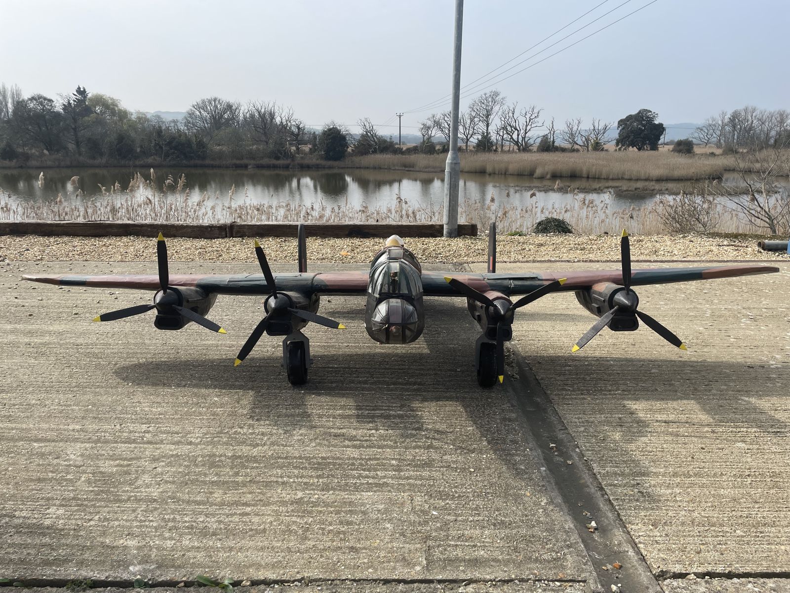 photo for sale Enormous Naive Wooden Lancaster Model Airplane