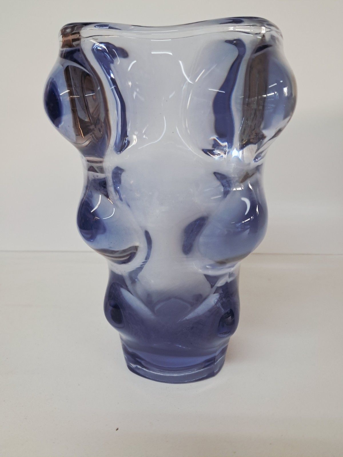 Mid Century Bubble Glass Vase Vizner Art Glass 1960's