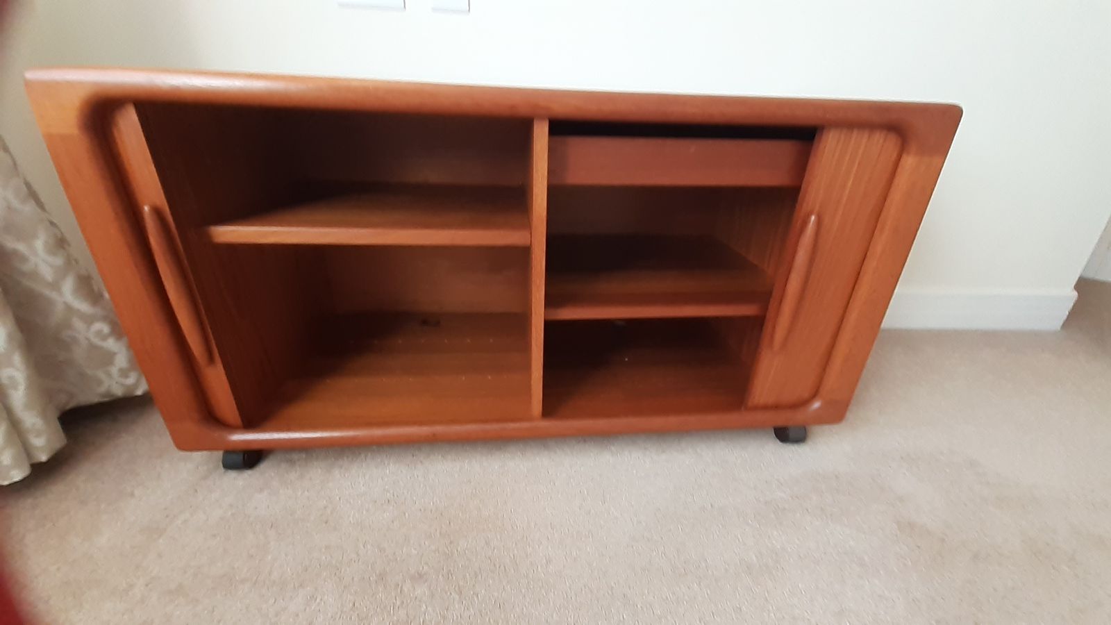 Beautiful Vintage 1980 Dyrlund Danish Teak Media, Tv, Games Console Unit photo for sale
