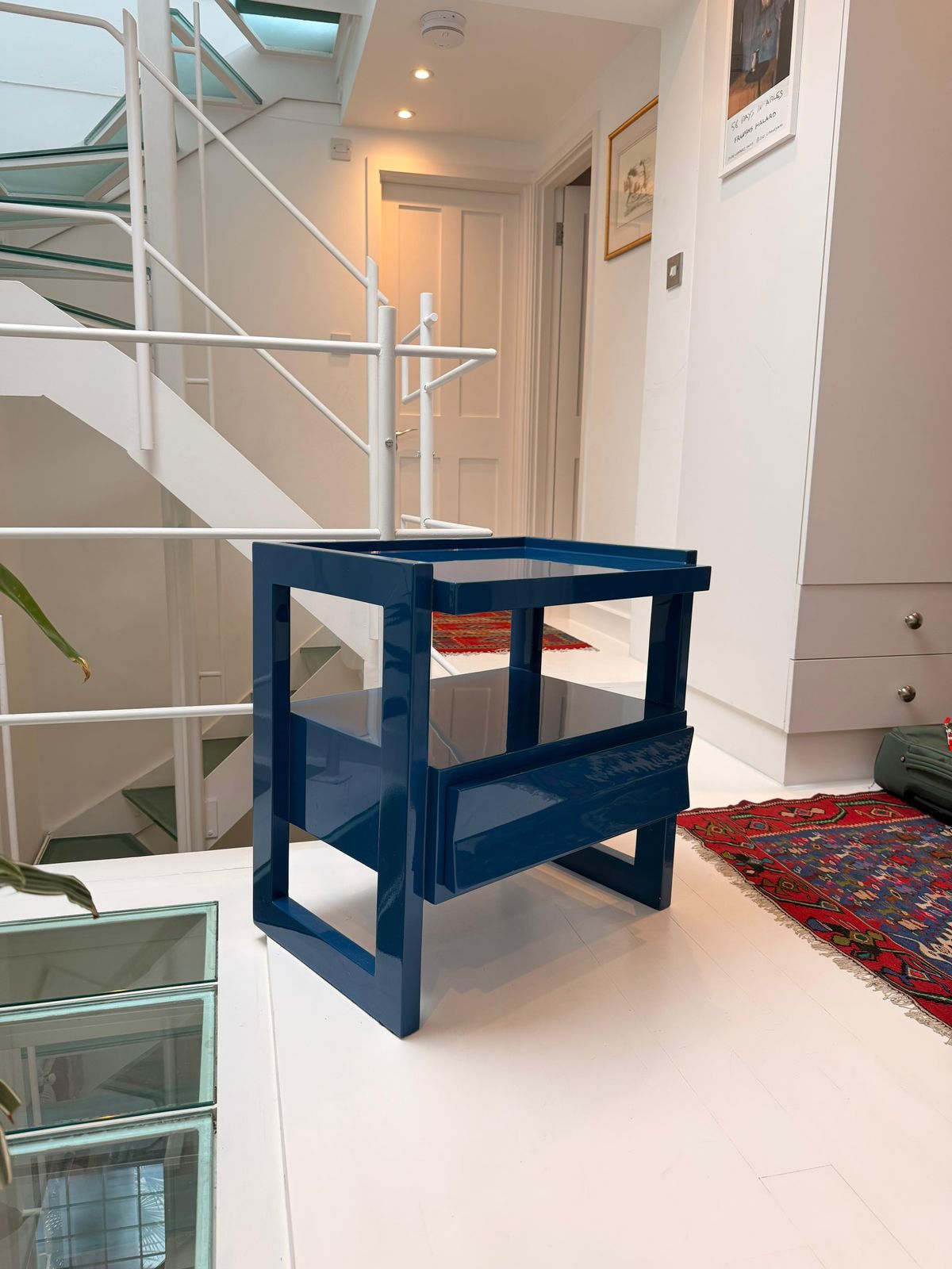 Pair Of Rita Konig For The Lacquer Company, Wide Hudson Nightstand, Marine Blue photo 2450.0