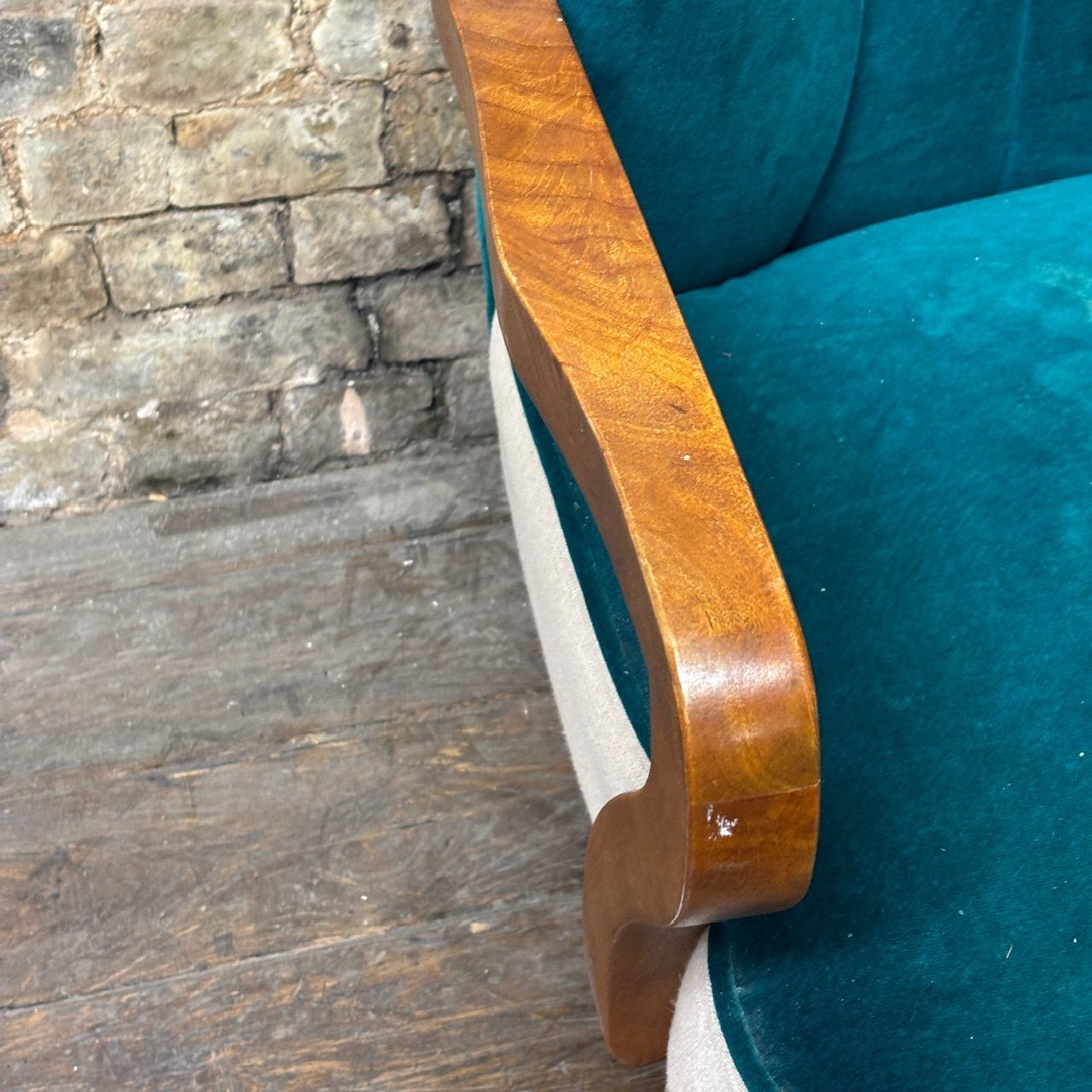 Mid Century Curved Back Sofa photo furniture
