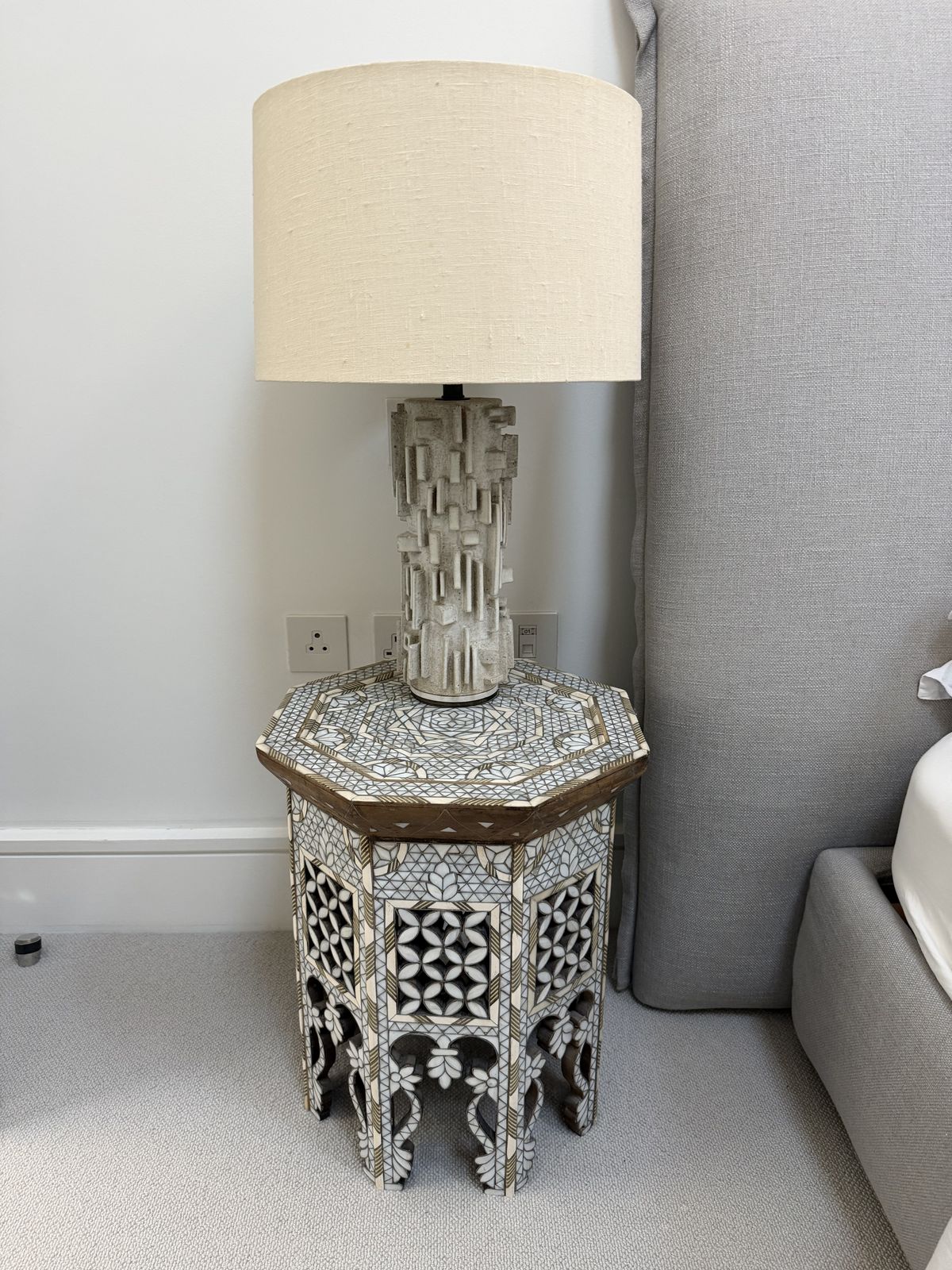 Pair Of Syrian Side Table   Mother Of Pearl / Camel Bone Inlay photo buy