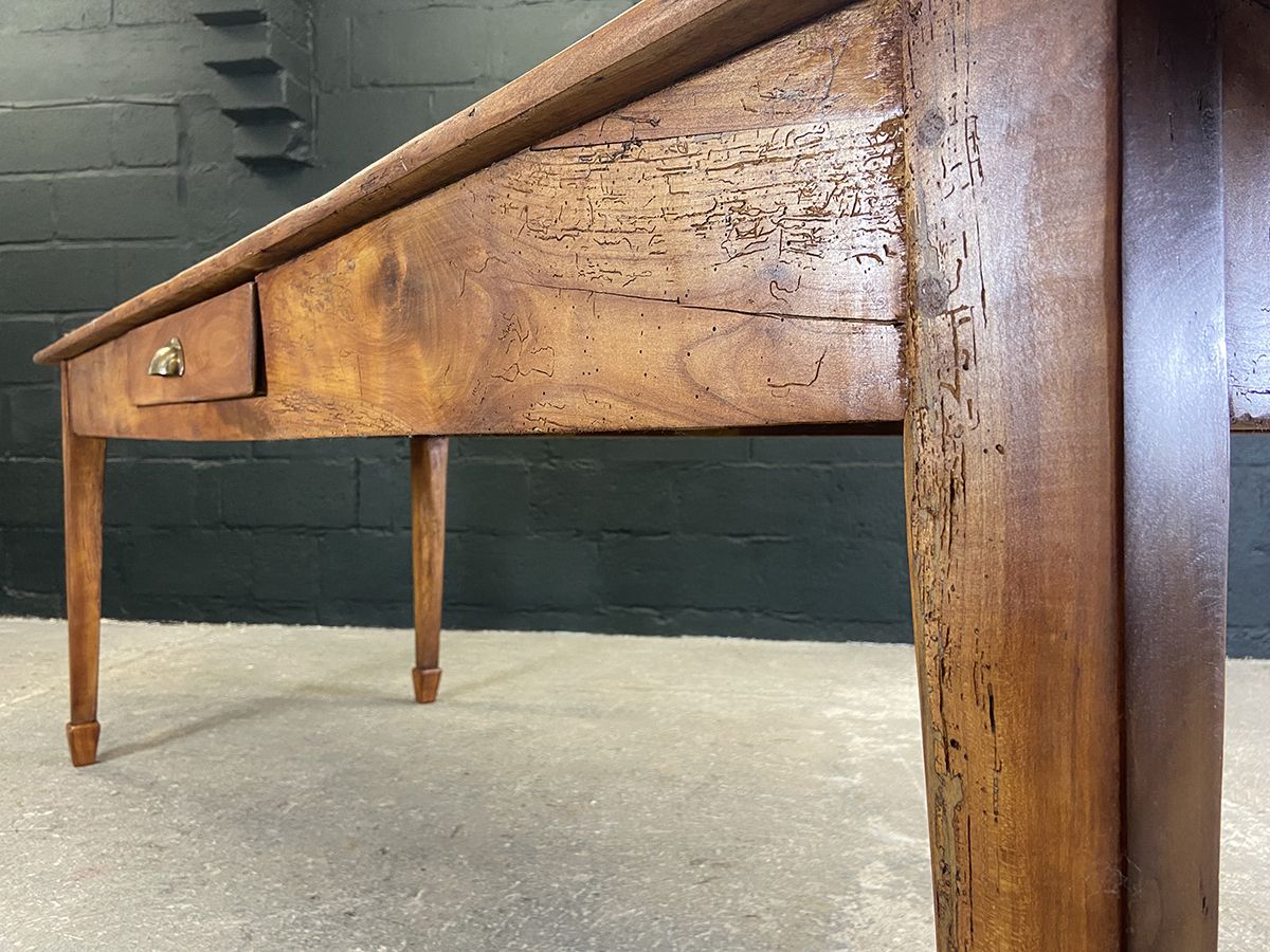 photo furniture Antique French Fruit Wood Farmhouse Dining Table