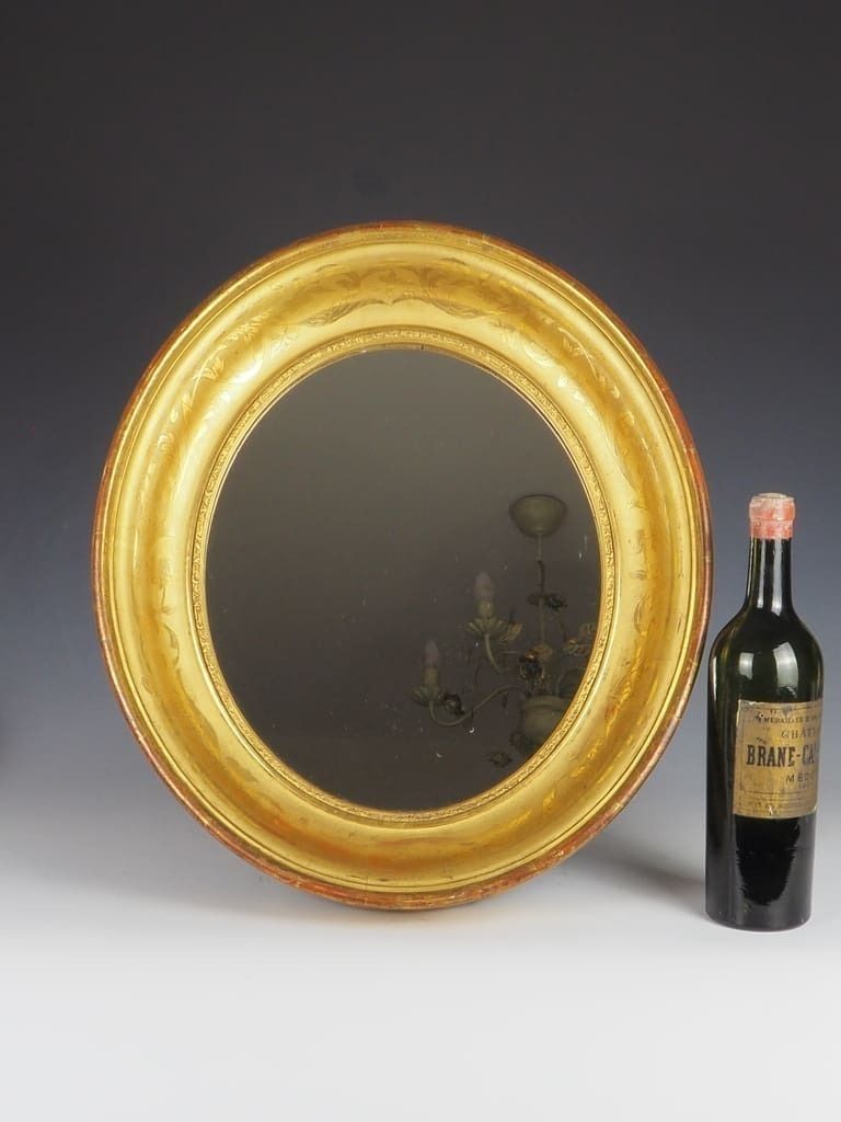 Early 19th Century French Oval Giltwood Mirror Frame (Restauration/Louis Philippe) photo 850.0