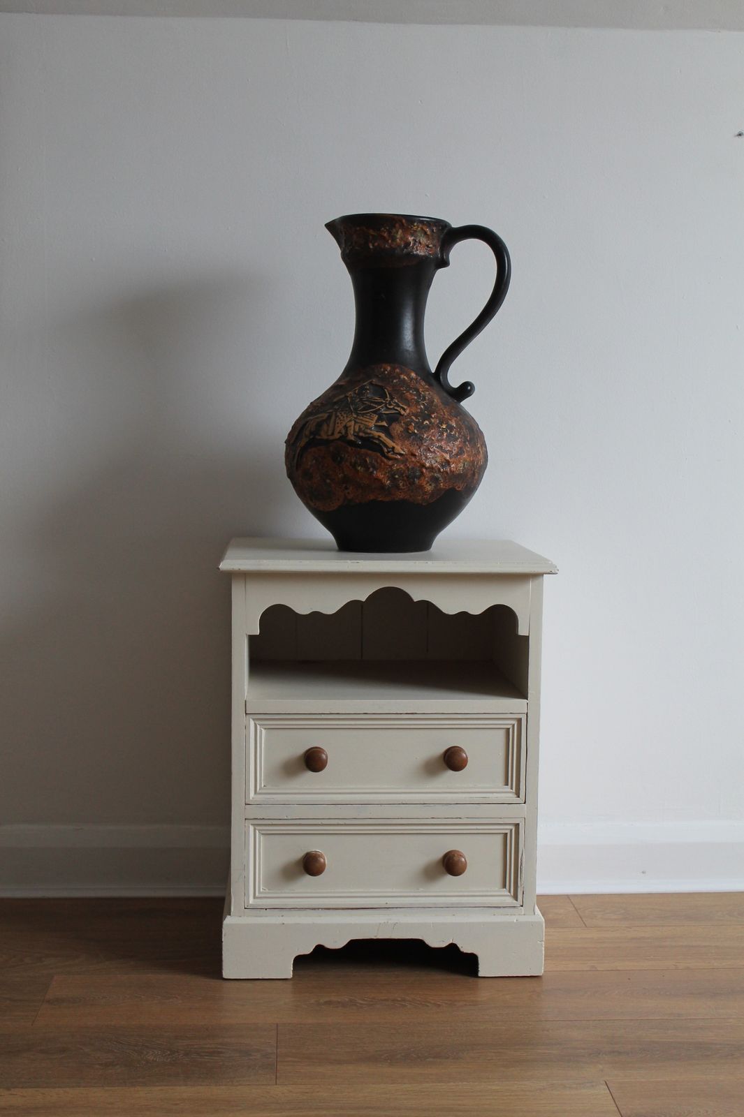 Large West German  Mid Century, Circa 1970, Fat Lava Ceramic Ewer By Walter Gerhardt photo vinterior