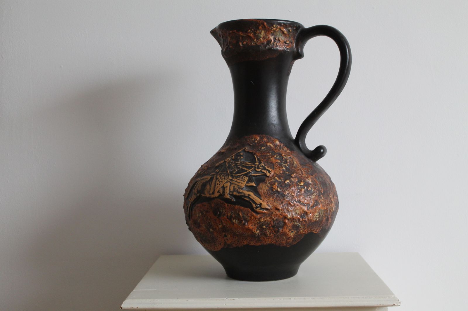 Large West German  Mid Century, Circa 1970, Fat Lava Ceramic Ewer By Walter Gerhardt photo buy