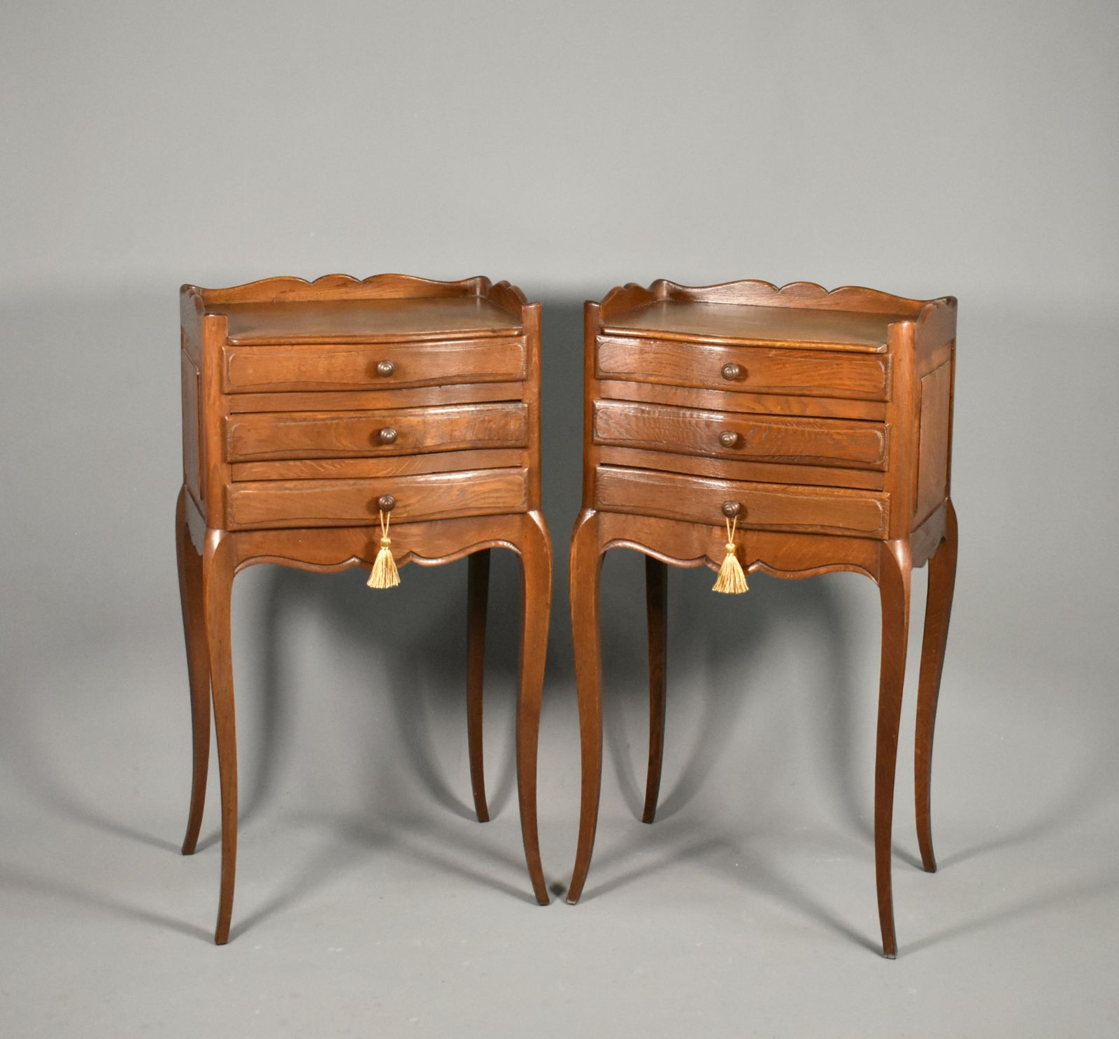 Pair Of French Oak Bedside Cabinets – Louis XVI Style, Mid Century photo for sale