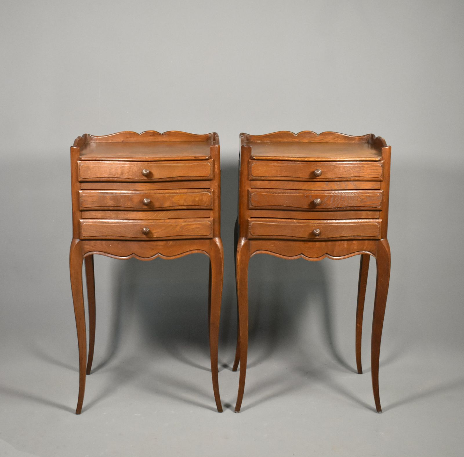 photo furniture Pair Of French Oak Bedside Cabinets – Louis XVI Style, Mid Century