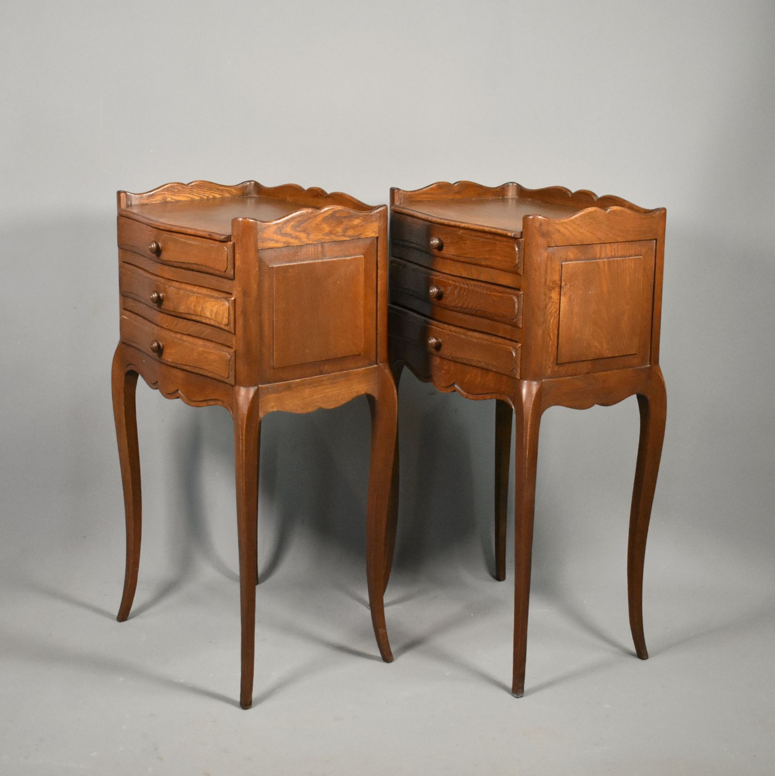Furniture Pair Of French Oak Bedside Cabinets – Louis XVI Style, Mid Century photo