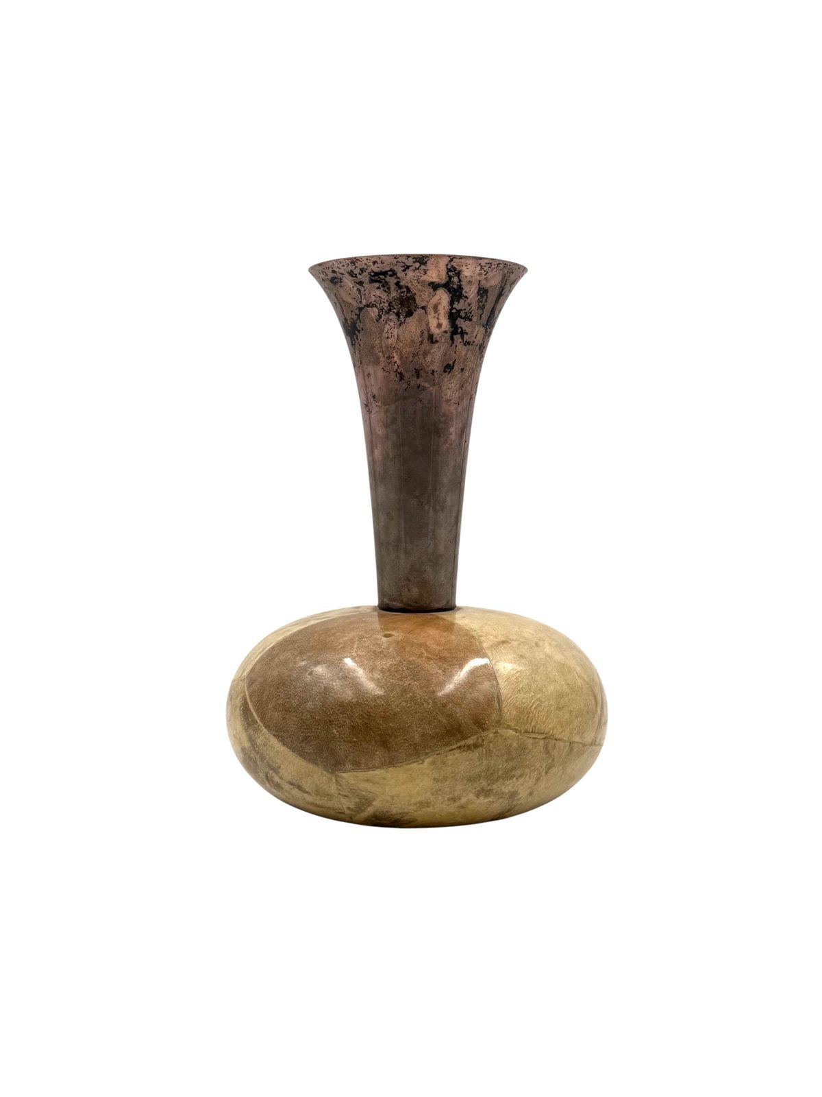 Mid Century Cream Parchment Vase, Aldo Tura Italy 1950s