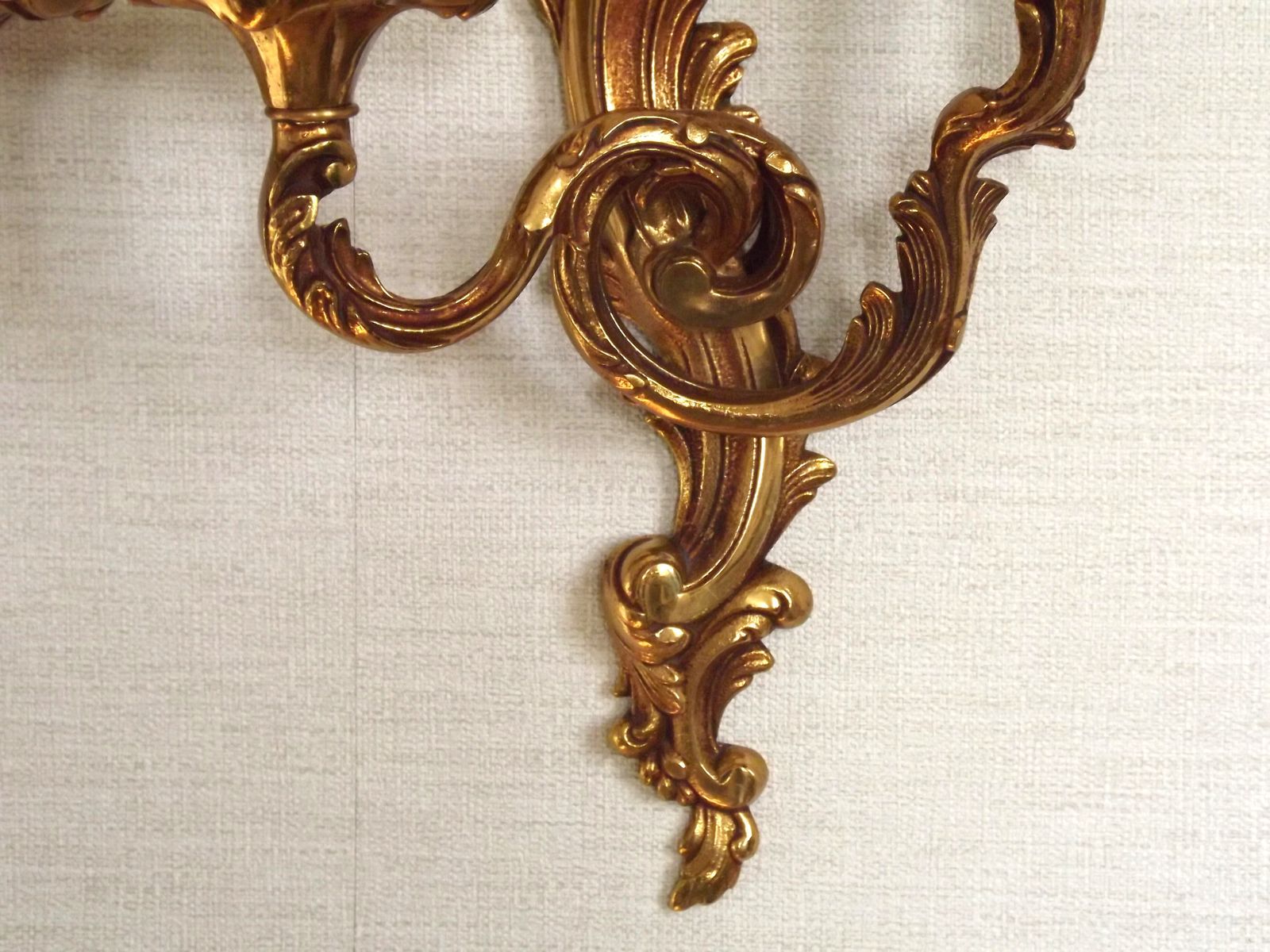 Stylish  Pair Of Vintage French Bronze Double Wall Sconces With Acanthus Leaf Detail 5765 photo buy