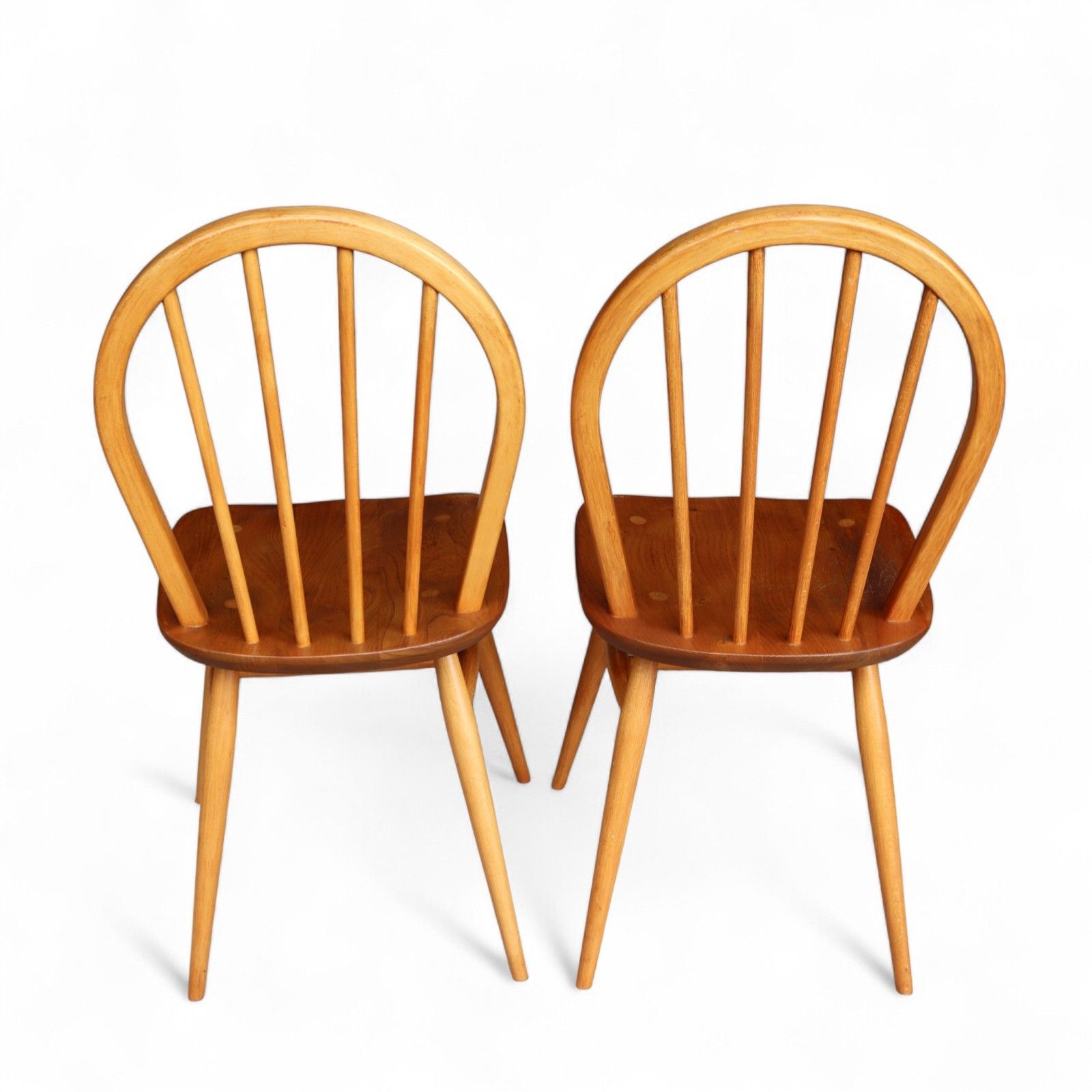 photo buy Vintage Set Of 4 Ercol Blonde Hoop Back Dining Chairs