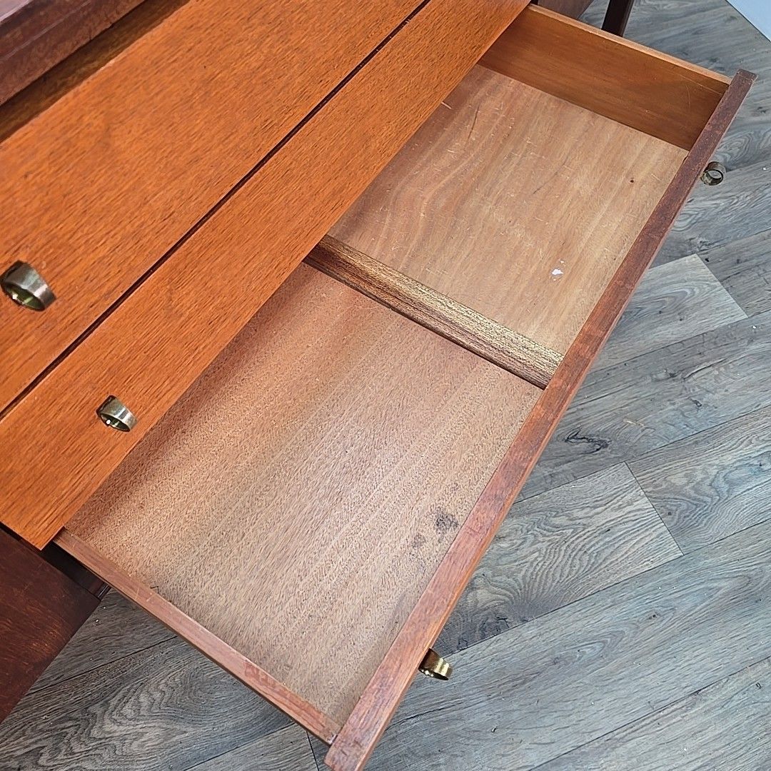 photo vinterior Mid Century Sideboard Archie Shine Teak Credenza Buffet Tv Cabinet Retro
