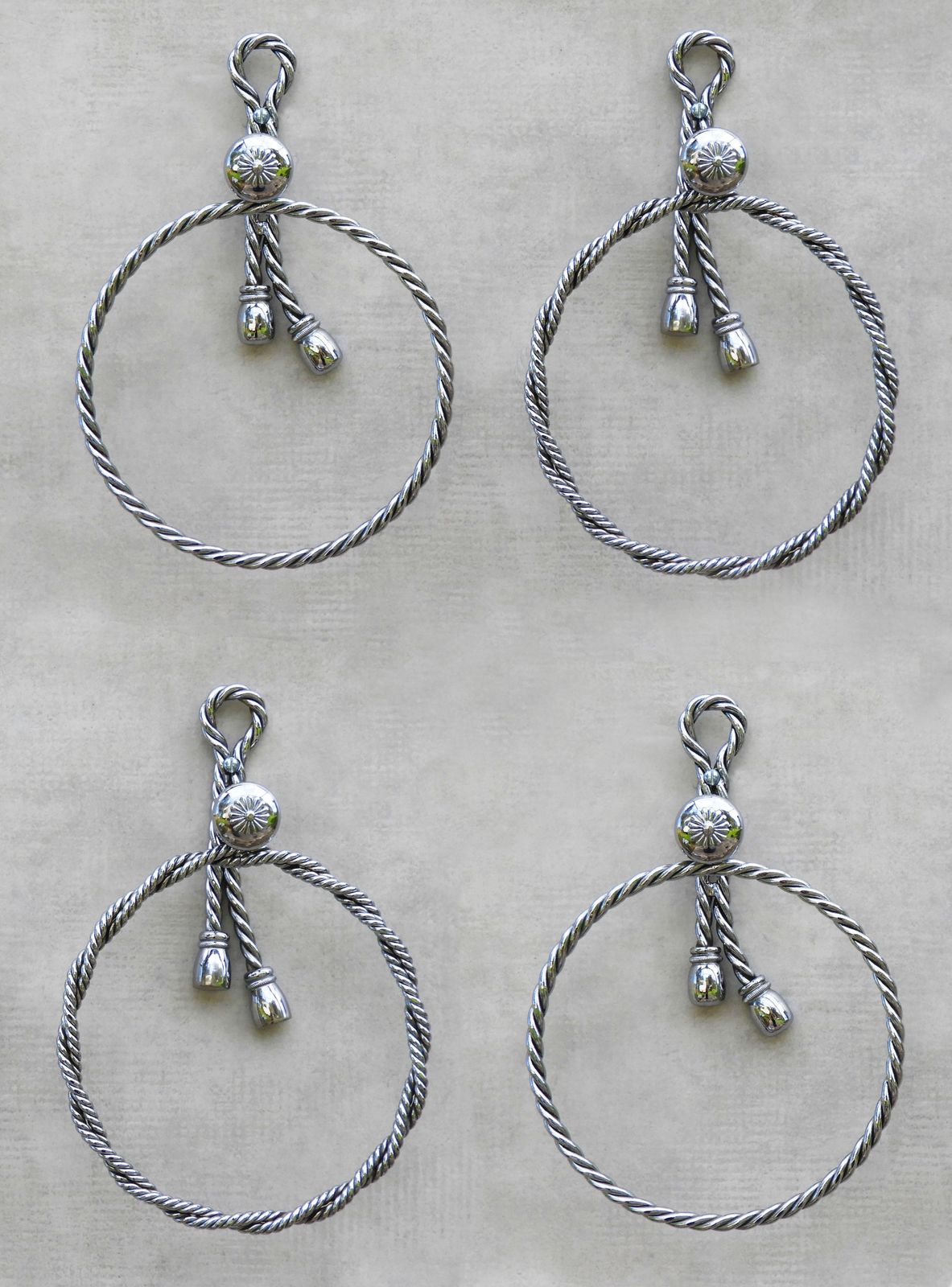 Rope And Tassel Towel Rings Maison Baguès C1970s France   2 Pieces Available photo furniture