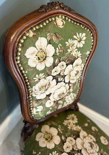 Antique Bedroom Nursing Floral Chair photo for sale