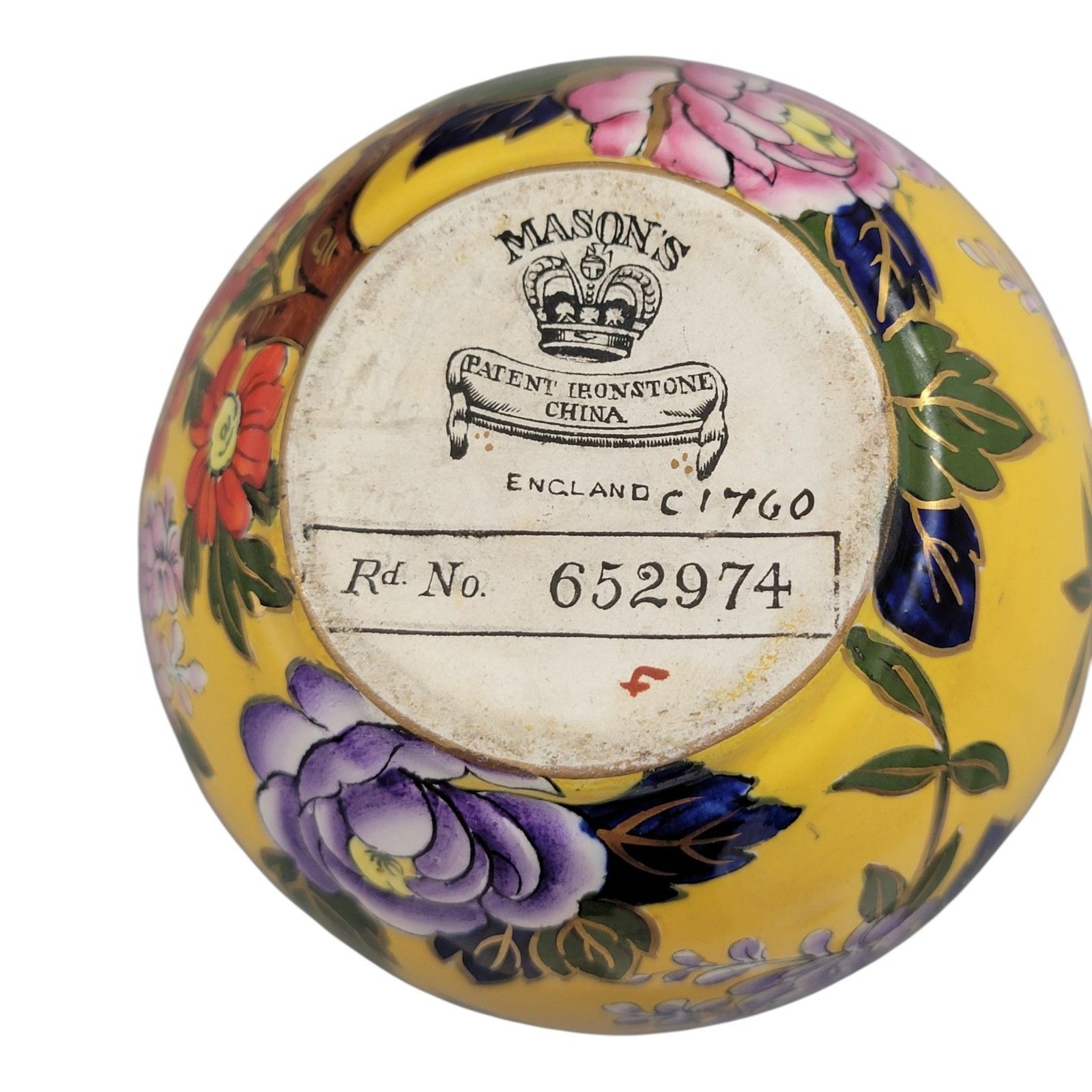 Edwardian Mason’s Patent Ironstone Oriental Vases With Exotic Bird, Circa 1915 photo vintage