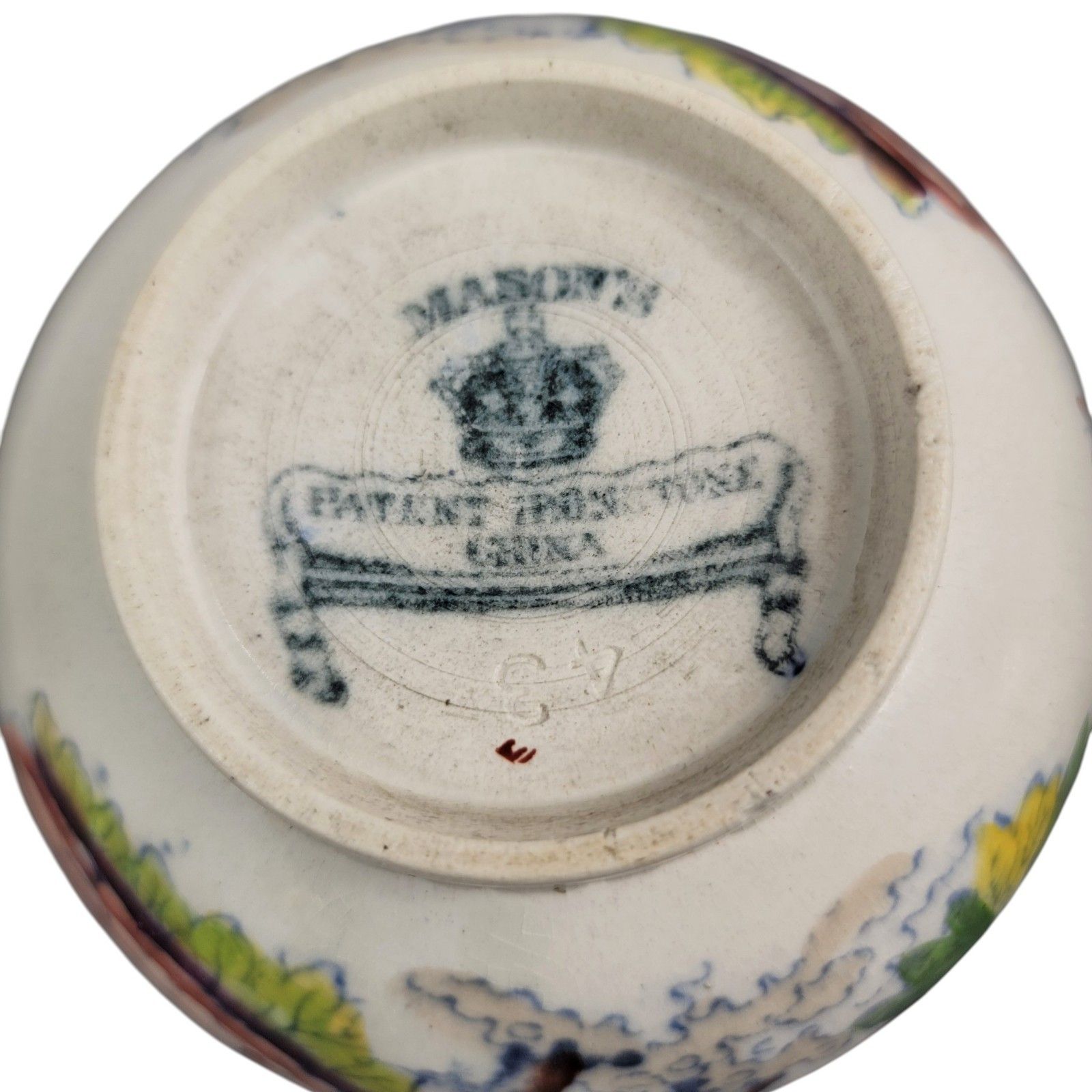 Edwardian Mason’s Very Rare Ironstone Posy Vases, Bird And Peony, C.1900 photo vintage