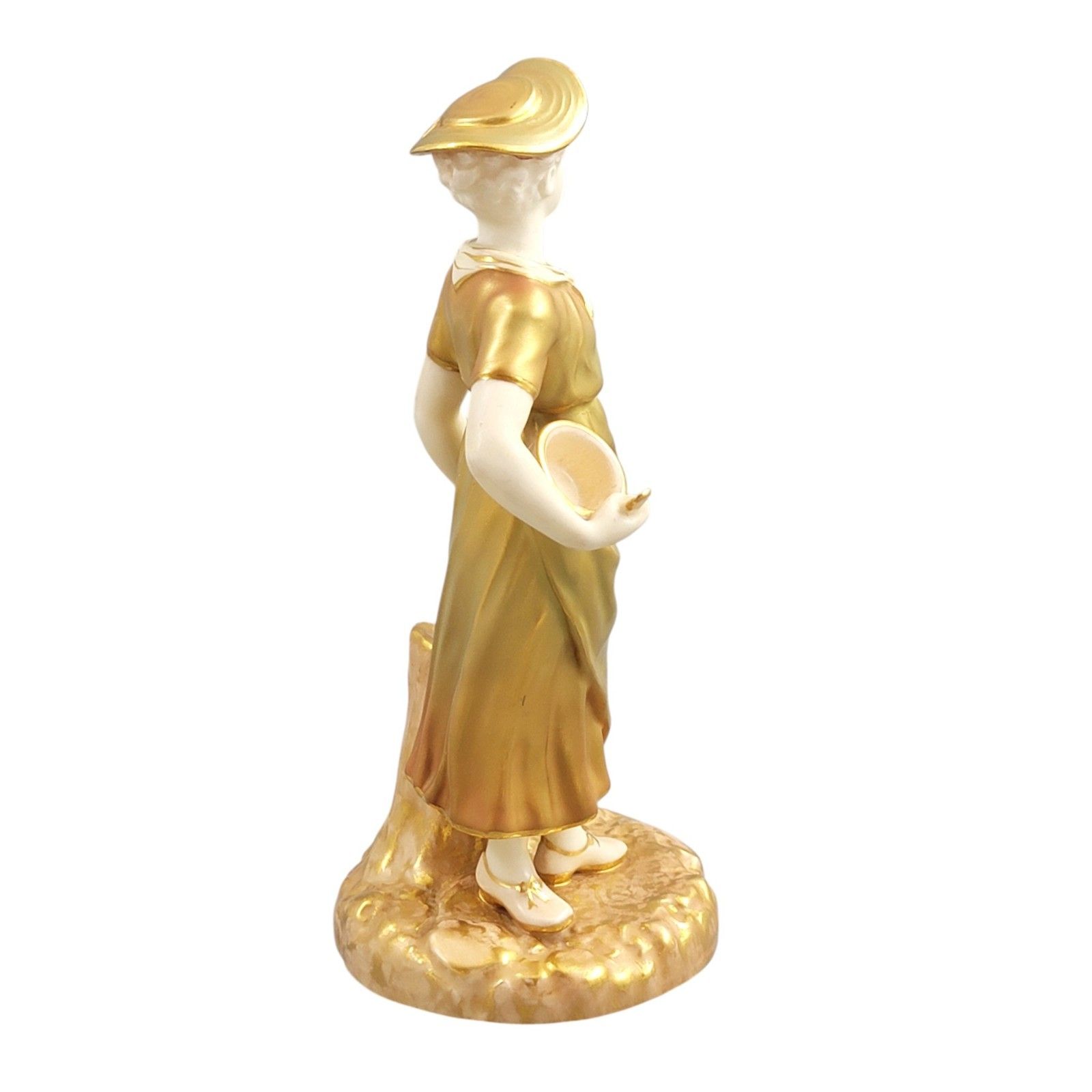 Royal Worcester Porcelain Figure Of A Girl With Bowl, Designed By James Hadley, photo 350.0