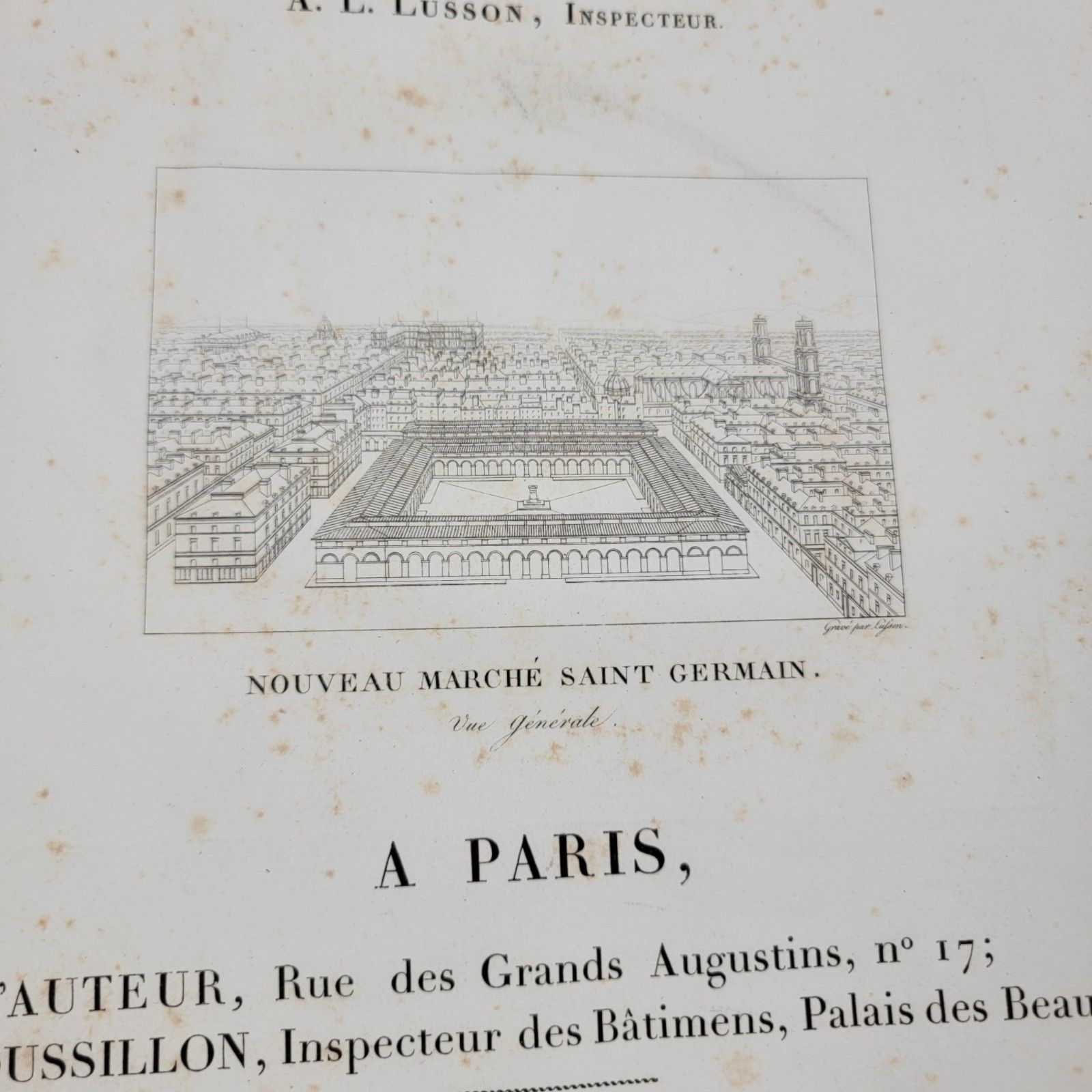 1816 Blondel Nouveau Marche Saint Germain Complete 11 Plates Large Folio photo buy