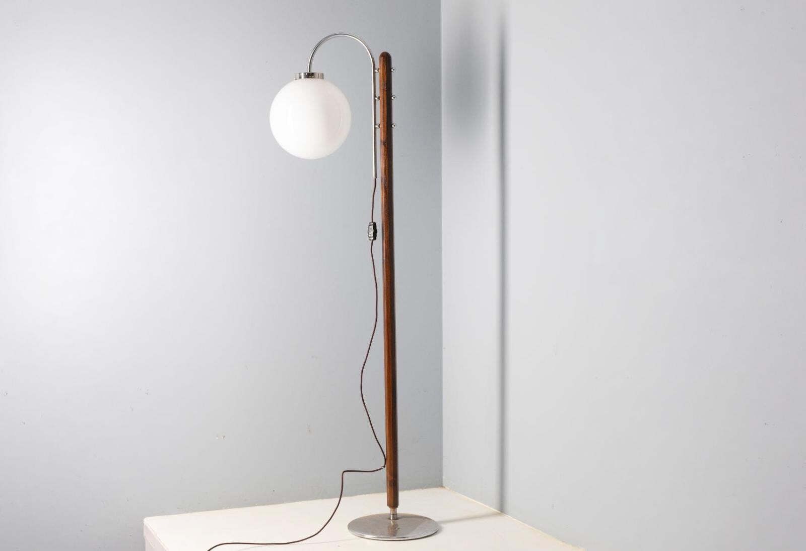 Vloerlamp, Jindřich Halabala, Jaren 1930–1940, Tsjecho Slowakije photo vintage