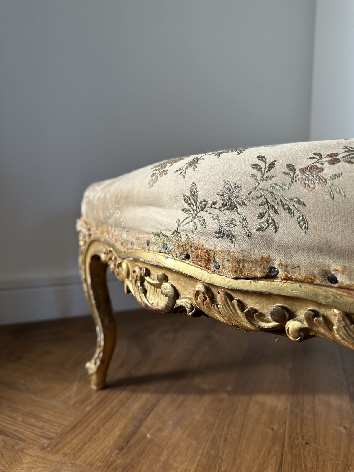 A French 19th Century Carved Giltwood And Parcel Gilt Centre Stool photo buy