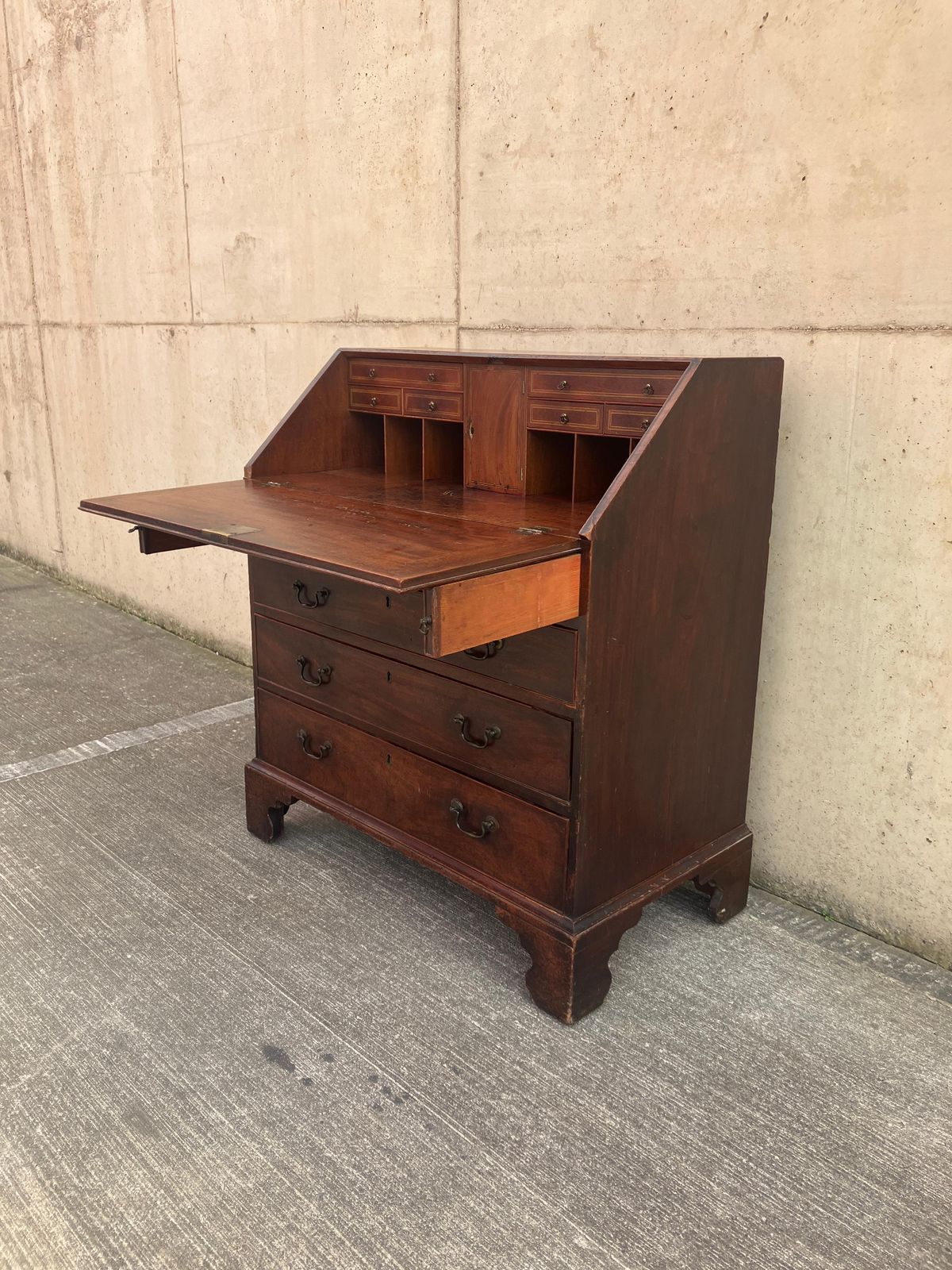 photo furniture Victorian Mahogany Fall Front Secretaire Desk, Antique, 1890
